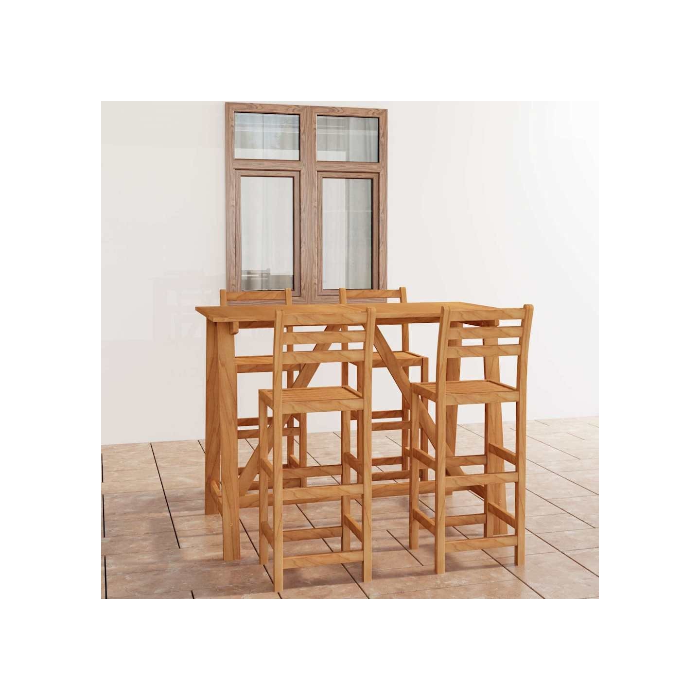 Ensemble de bar d'extérieur 5 pcs Bois d'acacia massif