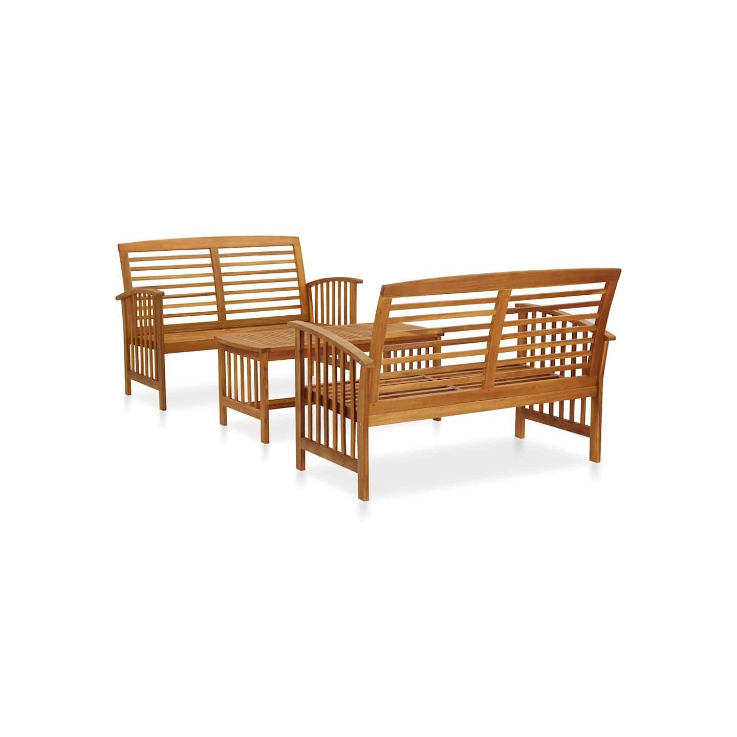 Salon de jardin 3 pcs Bois d'acacia solide