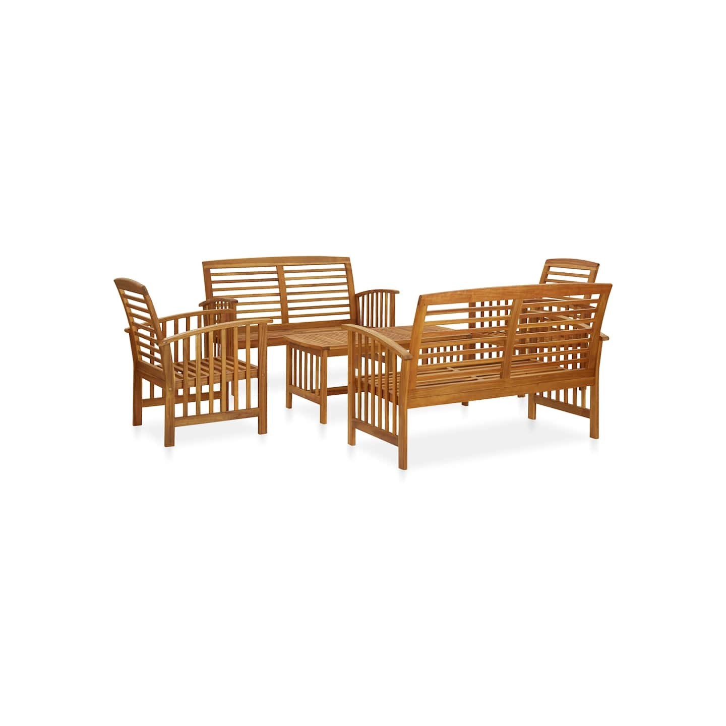 Salon de jardin 5 pcs Bois d'acacia solide