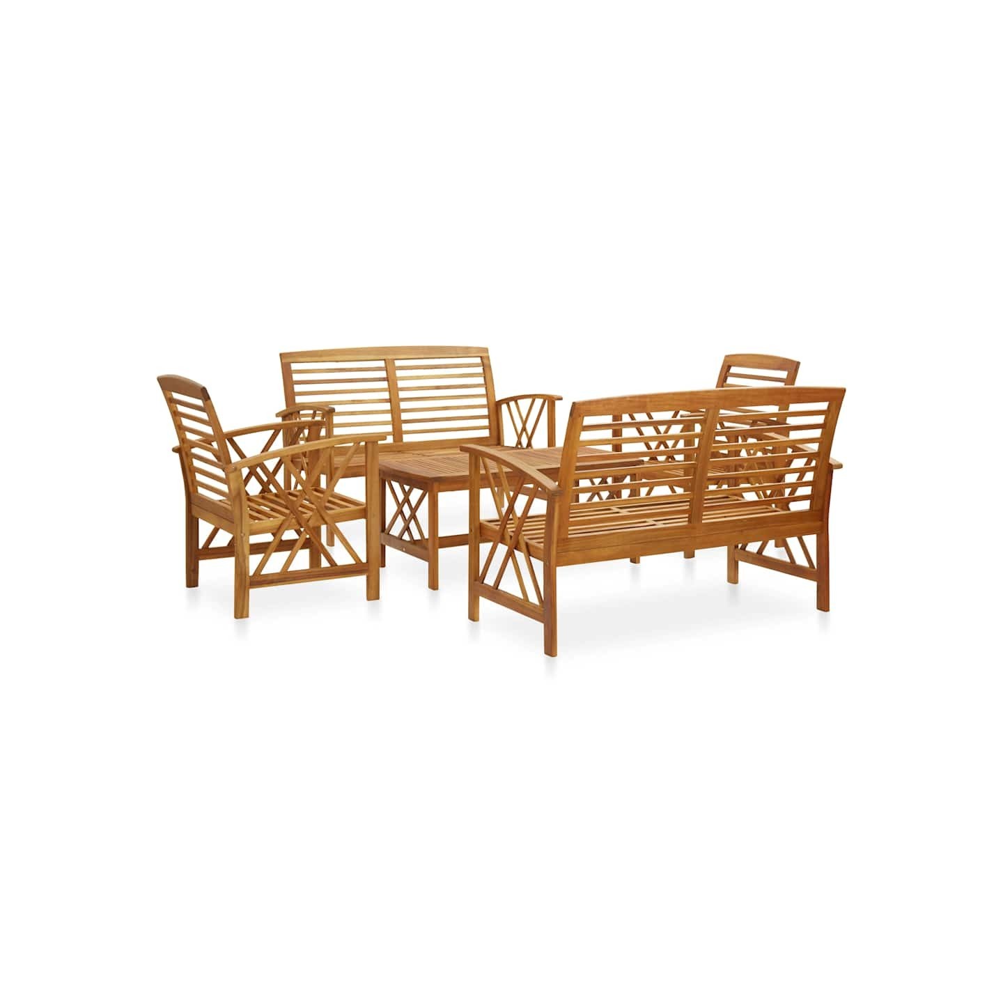 Salon de jardin 5 pcs Bois d'acacia solide