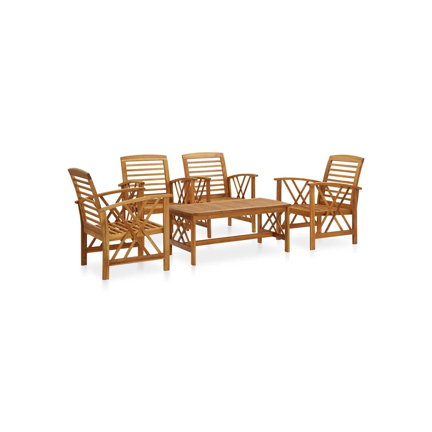 Salon de jardin 5 pcs Bois d'acacia massif