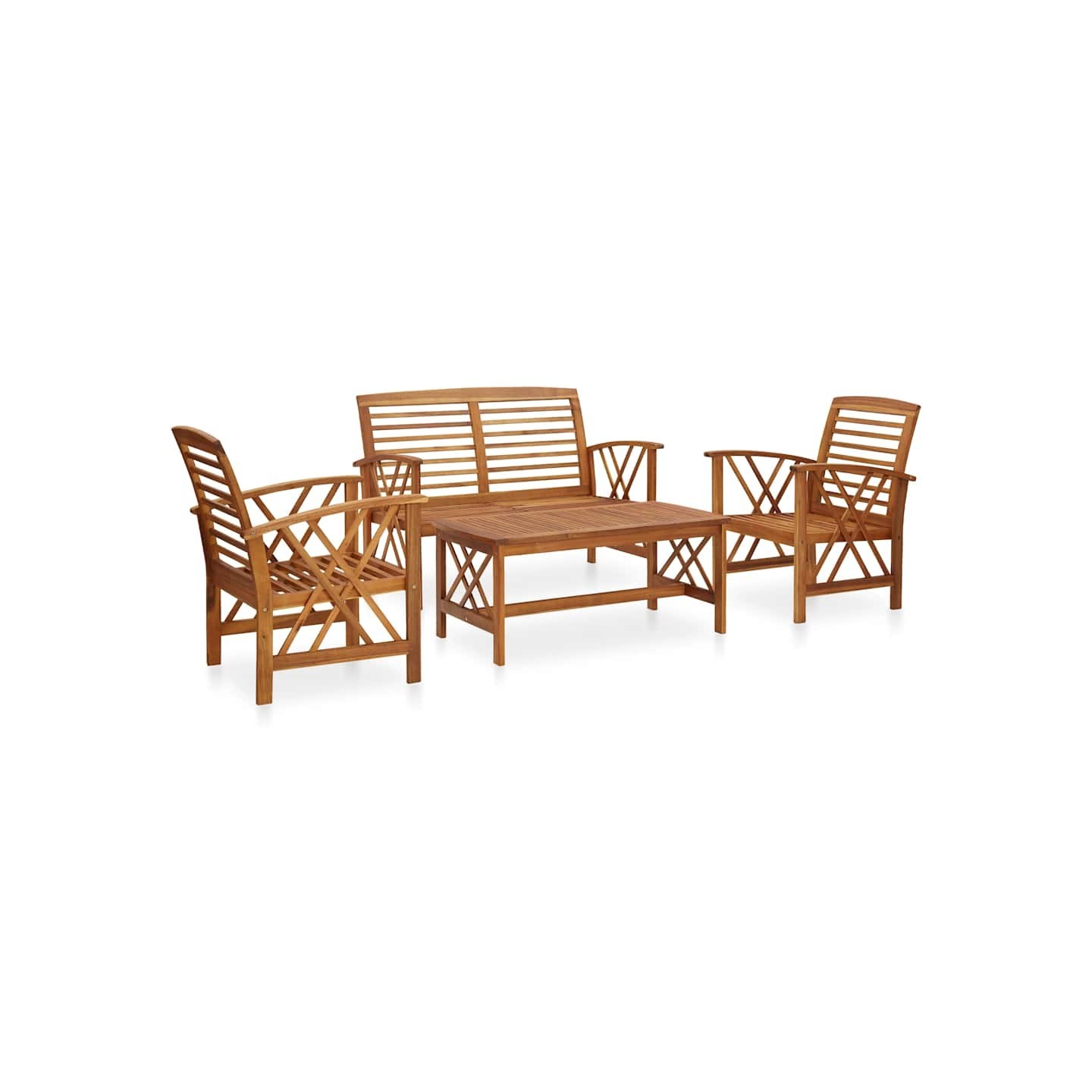 Salon de jardin 4 pcs Bois d'acacia solide