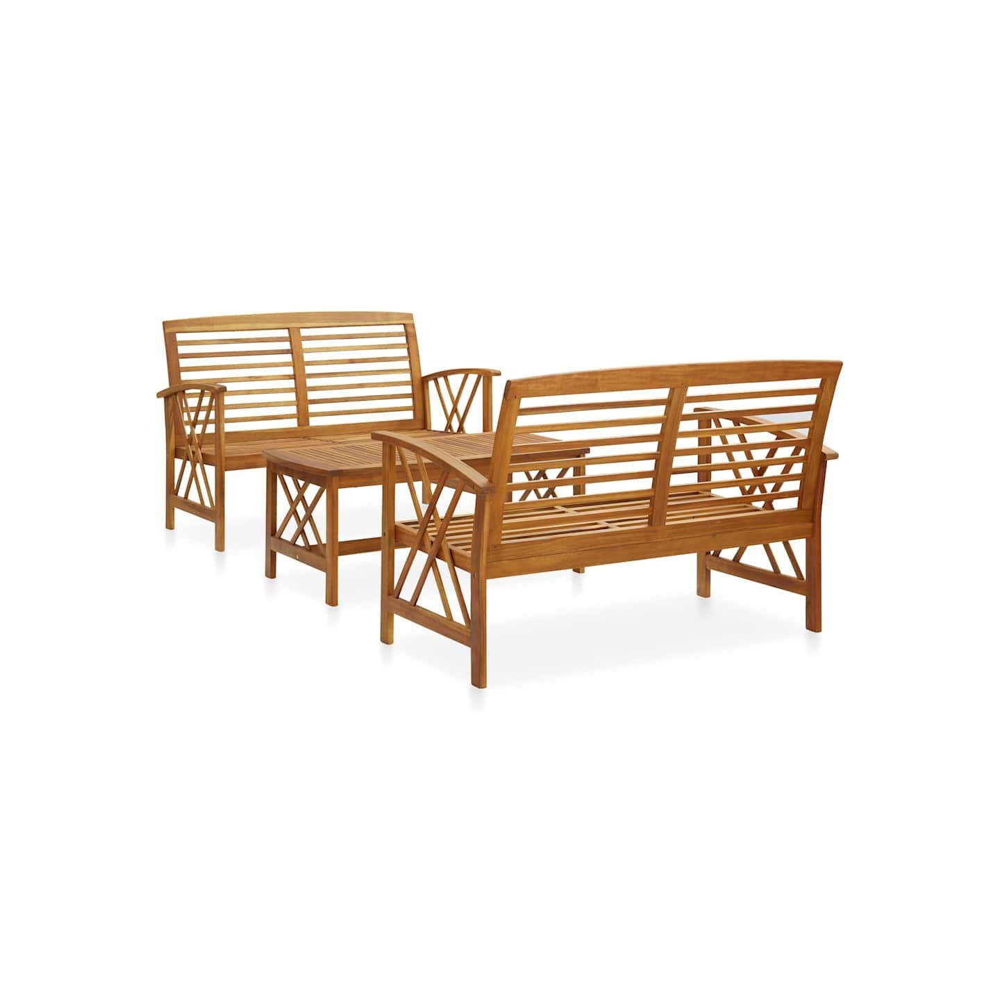 Salon de jardin 3 pcs Bois d'acacia solide