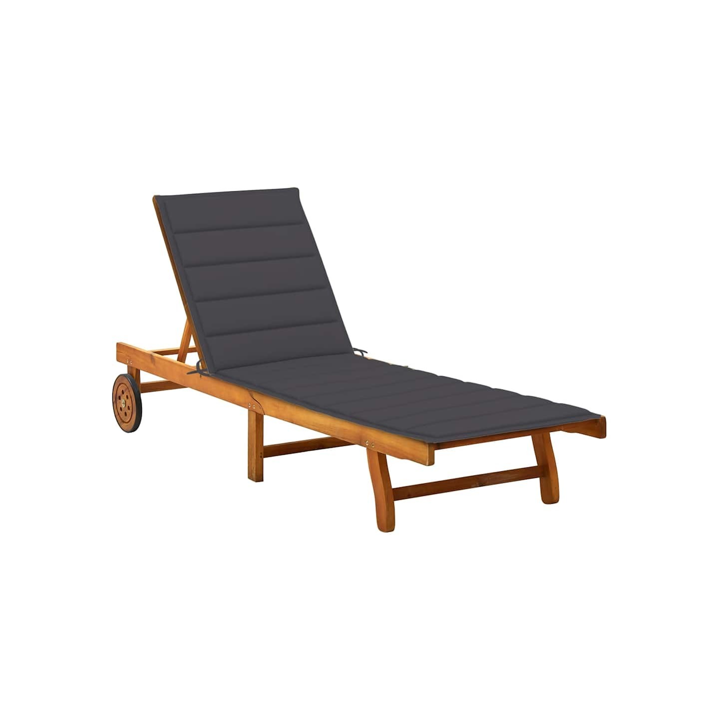 Chaise longue de jardin avec coussin Bois d'acacia solide