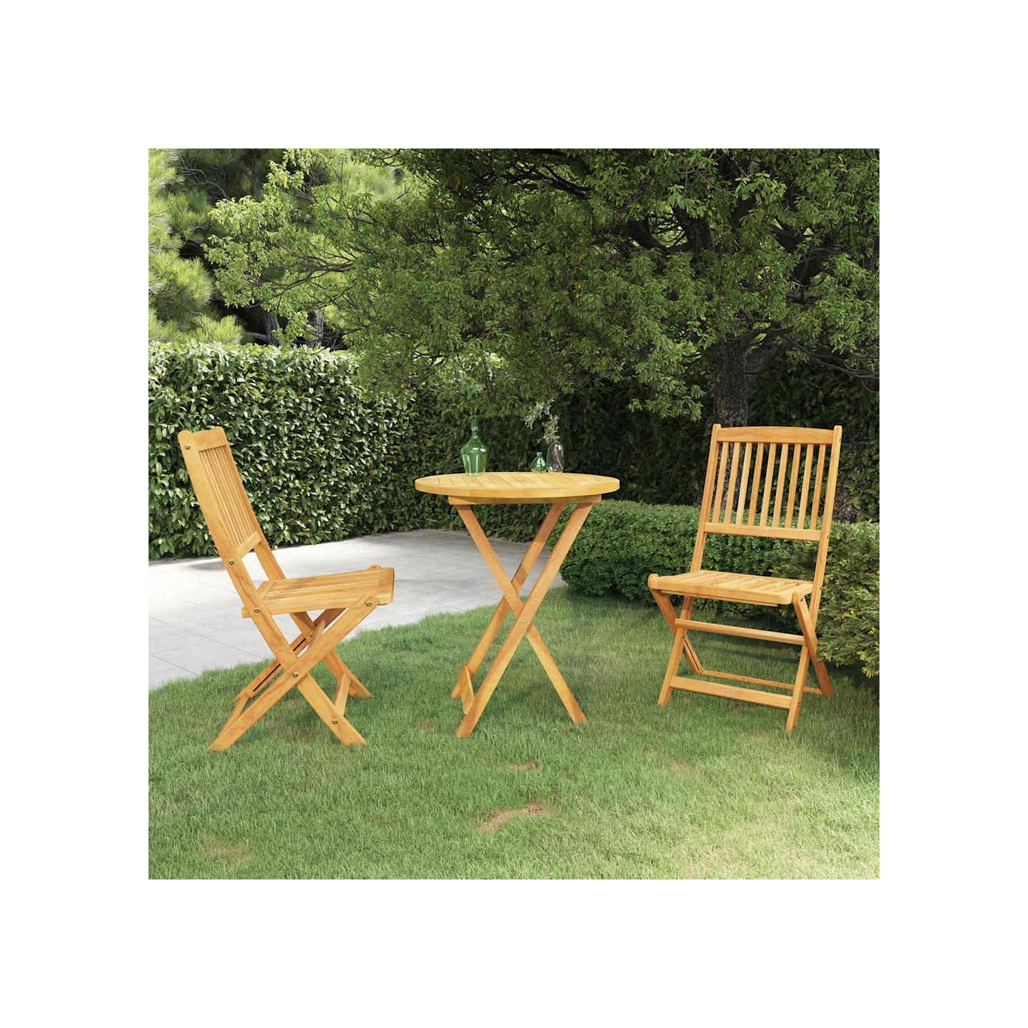 Ensemble à manger de jardin pliable 3 pcs Bois d'acacia solide