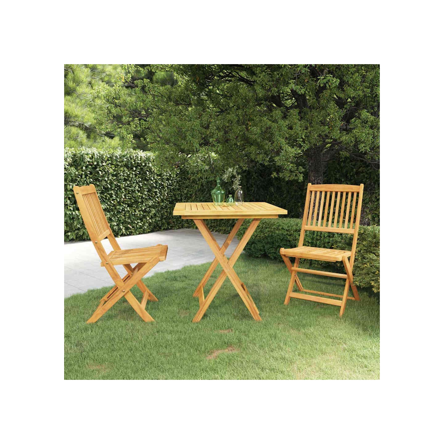 Ensemble à manger de jardin pliable 3 pcs Bois d'acacia solide