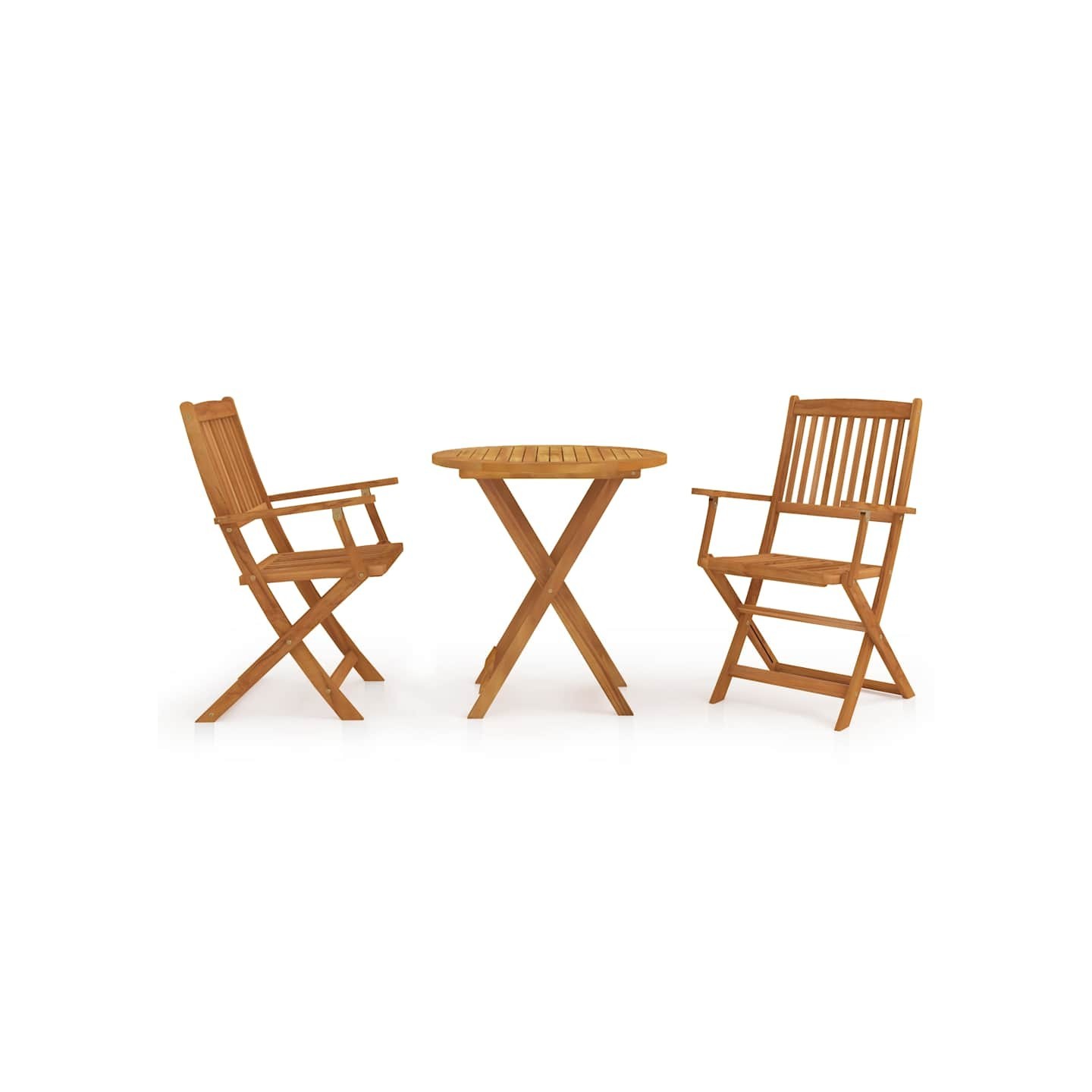 Ensemble à manger de jardin pliable 3 pcs Bois d'acacia solide
