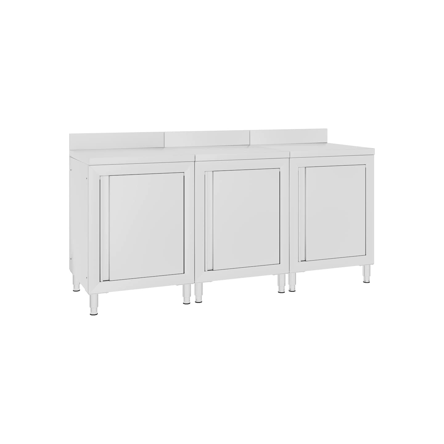 Table de travail commerciale avec armoire 180x60x96 cm Inox