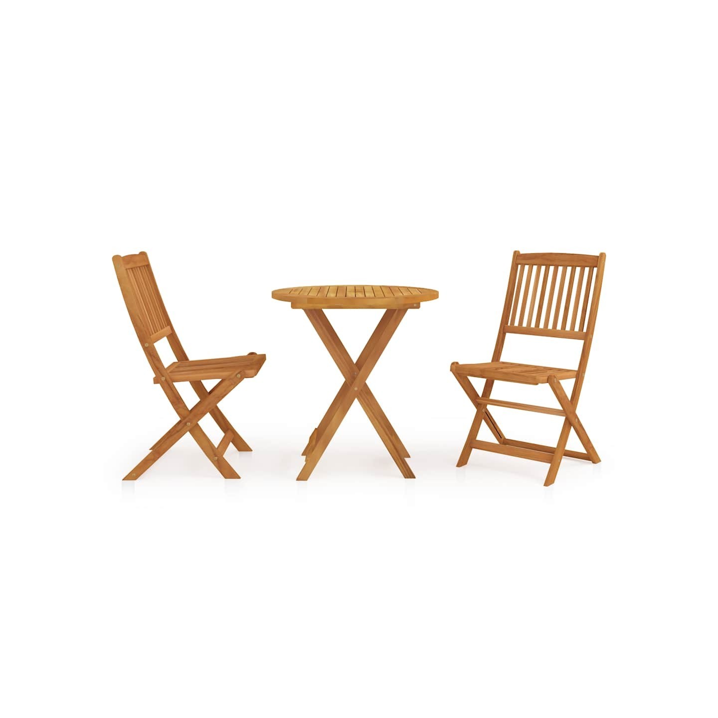 Ensemble à manger de jardin pliable 3 pcs Bois d'acacia solide