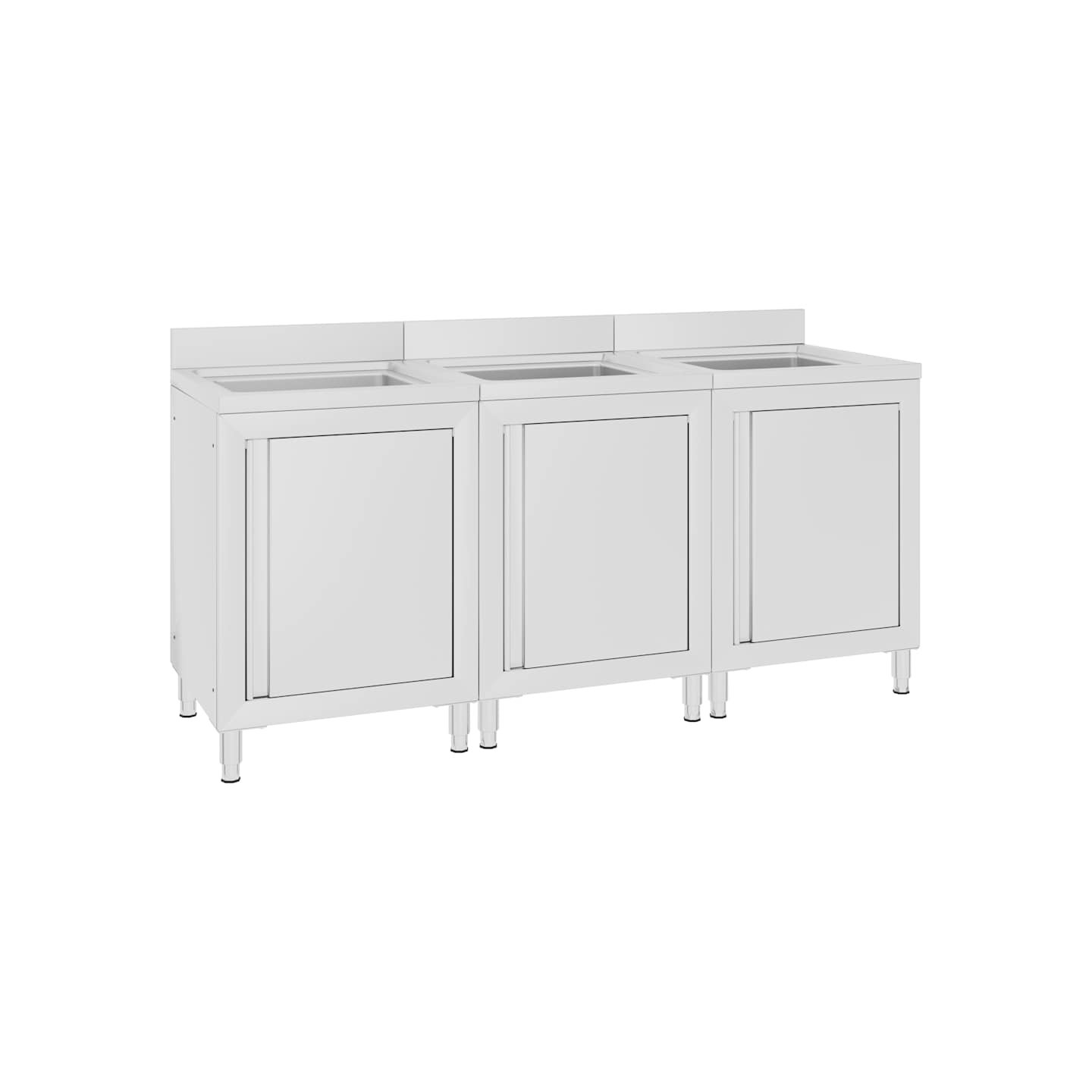 Éviers de cuisine commerciaux 3 pcs Acier inoxydable