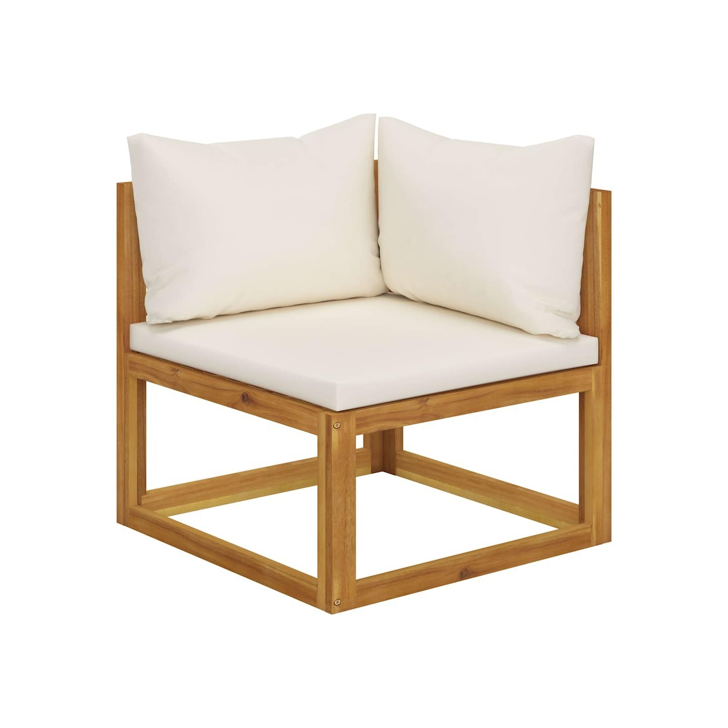 Banc de jardin à 2 places avec coussins blanc crème