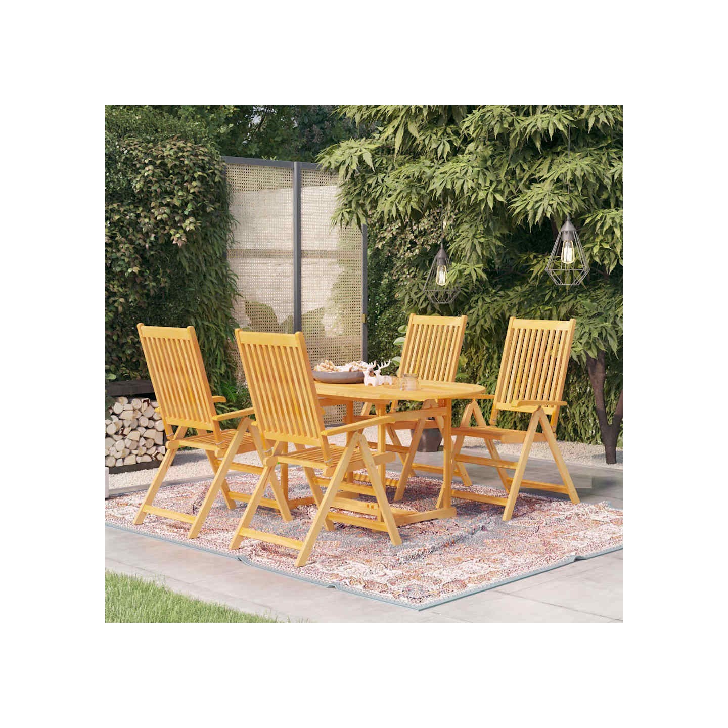 Ensemble à manger de jardin 5 pcs Bois de teck massif