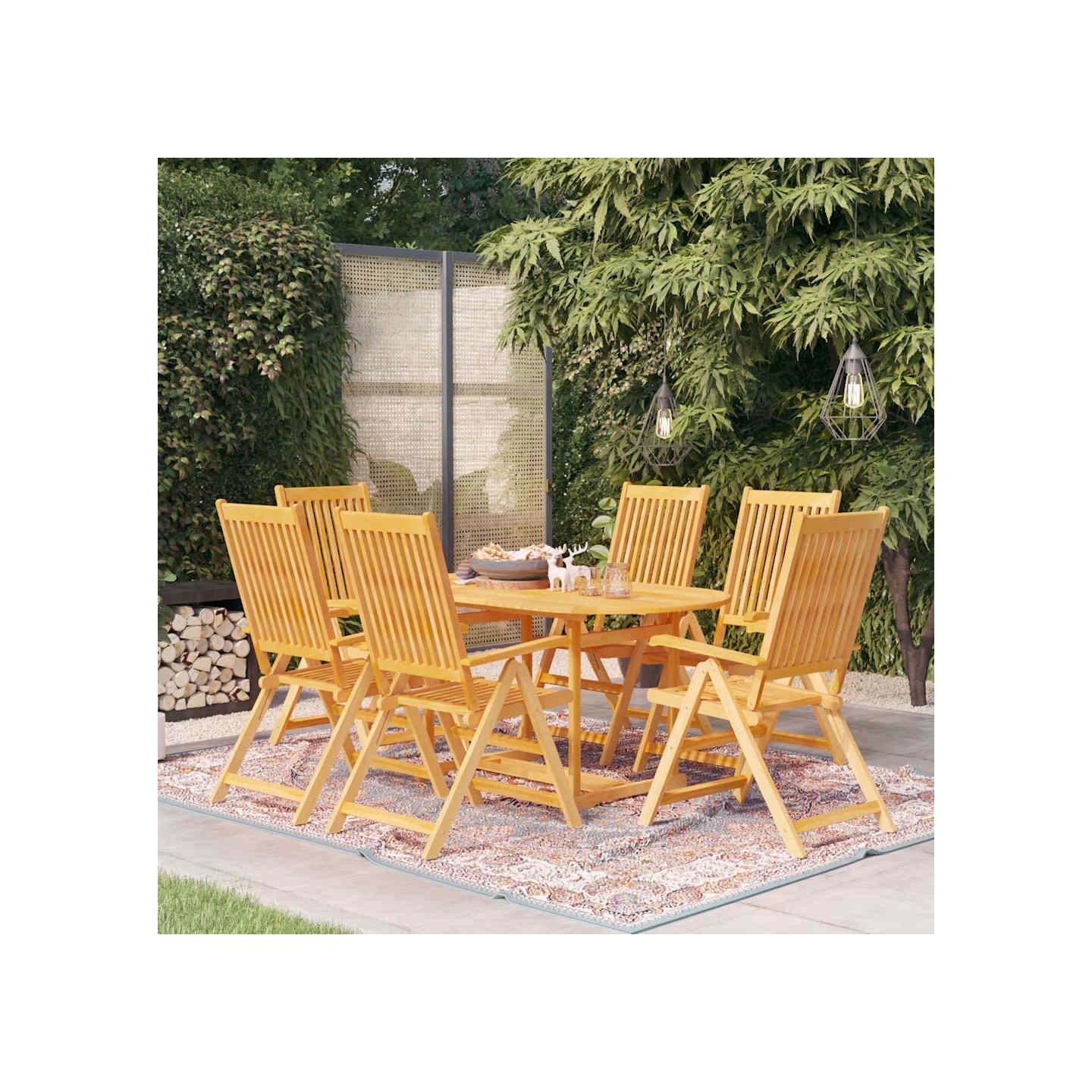 Ensemble à manger de jardin 7 pcs Bois de teck massif