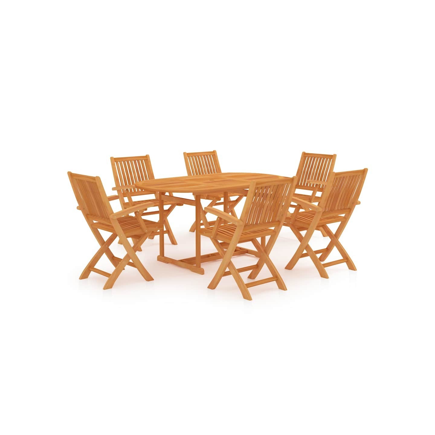 Ensemble à manger de jardin 7 pcs Bois de teck massif