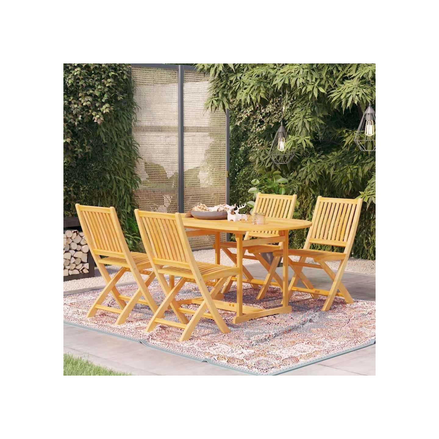Ensemble à manger de jardin 5 pcs Bois de teck massif