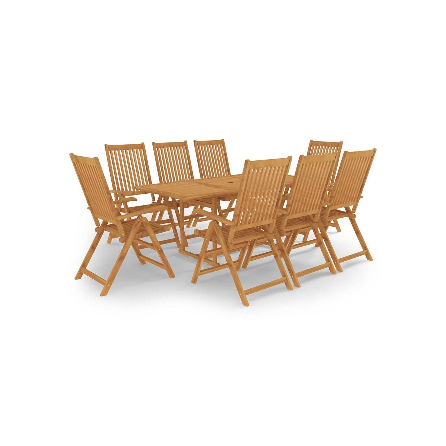 Ensemble à manger de jardin 9 pcs Bois de teck massif