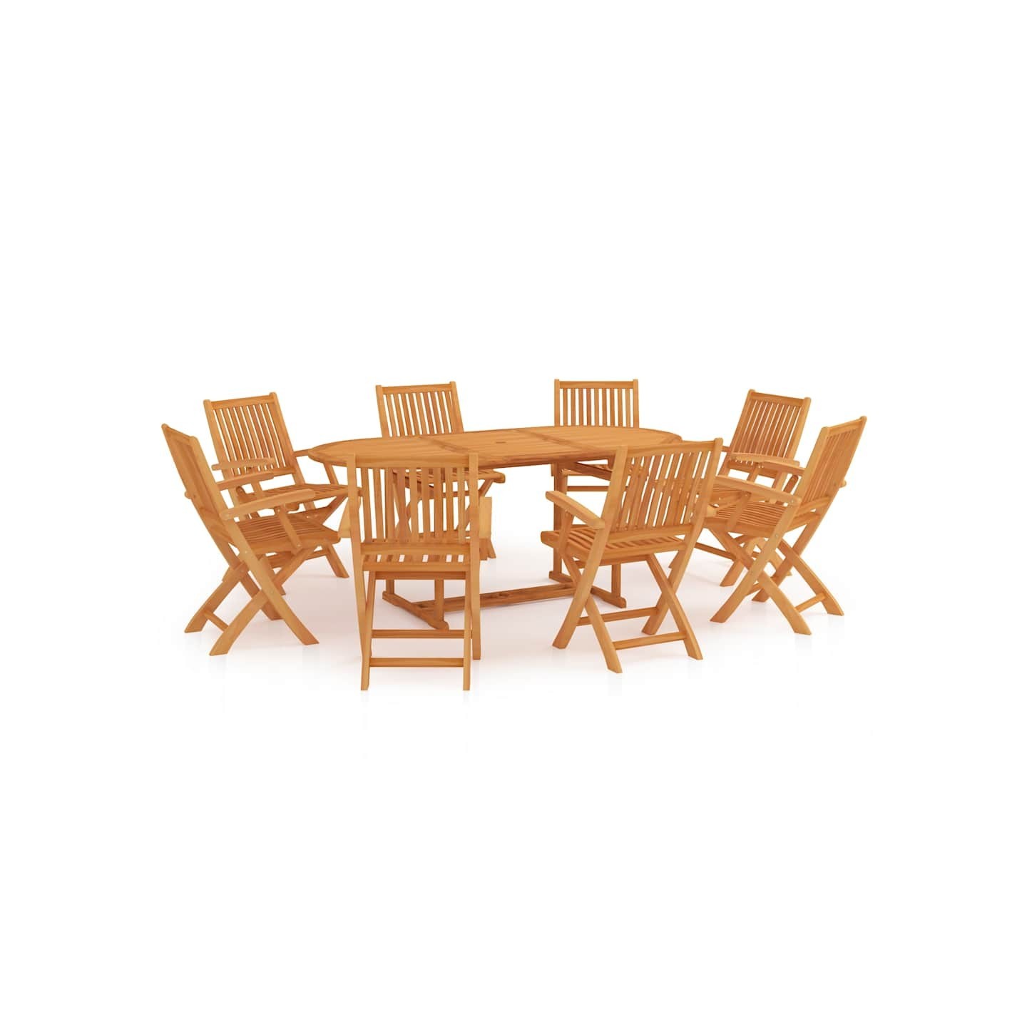 Ensemble à manger de jardin 9 pcs Bois de teck massif