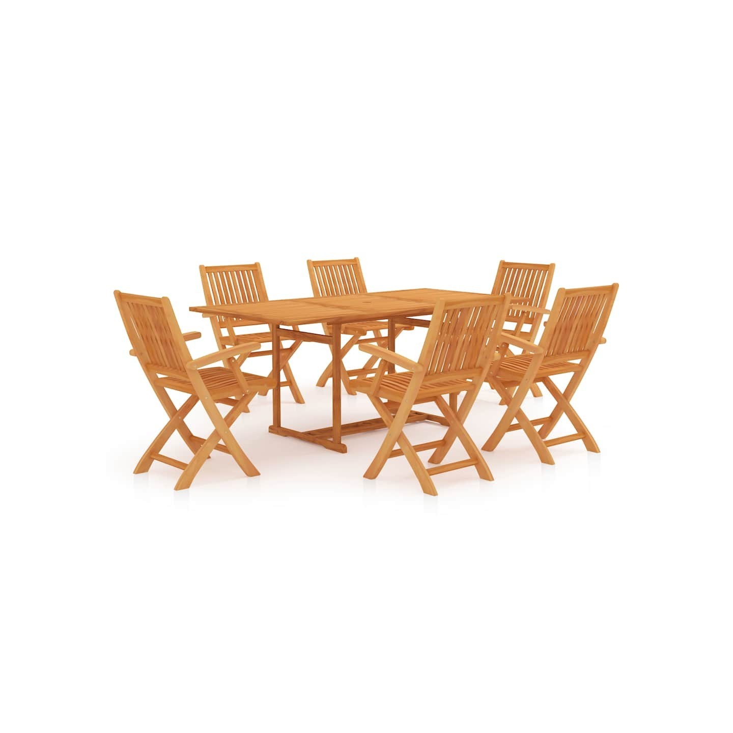 Ensemble à manger de jardin 7 pcs Bois de teck massif