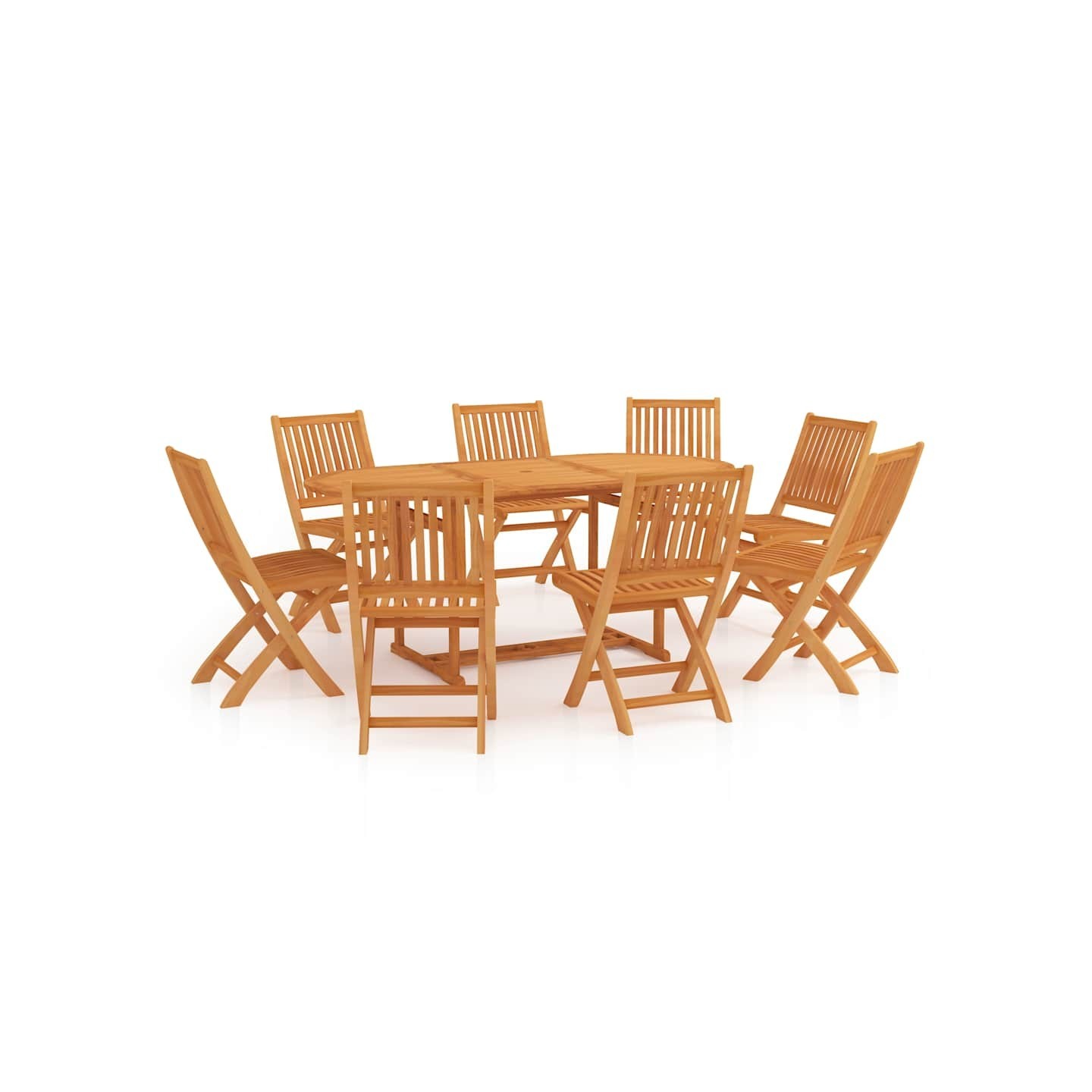 Ensemble à manger de jardin 9 pcs Bois de teck massif