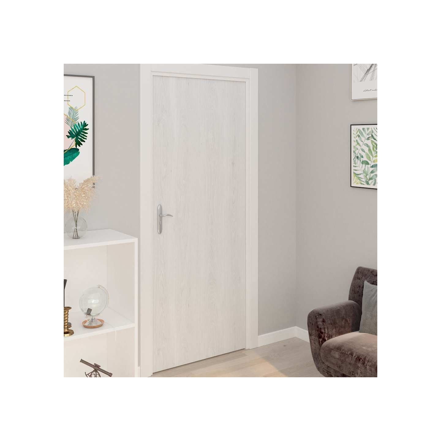 Films autoadhésifs pour portes 4 pcs Bois blanc 210x90 cm PVC