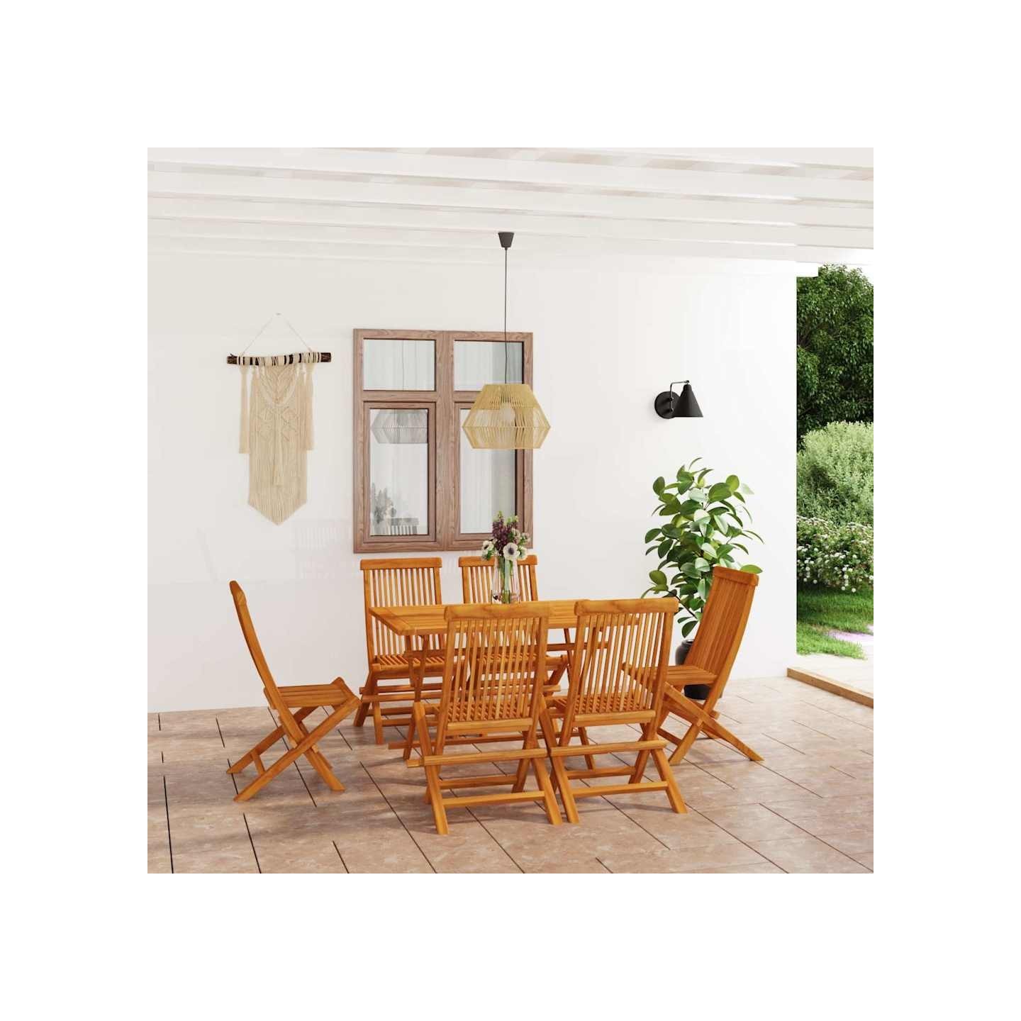 Ensemble à manger de jardin 7 pcs Bois de teck massif