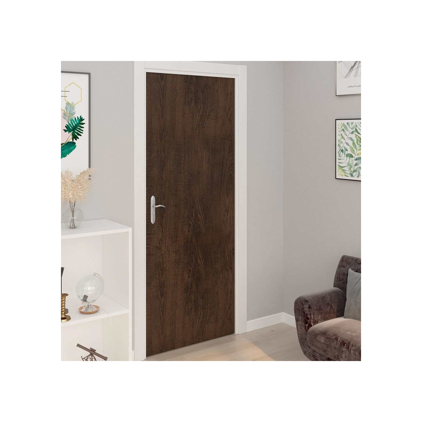 Films autoadhésifs pour portes 4 pcs Chêne foncé 210x90 cm PVC