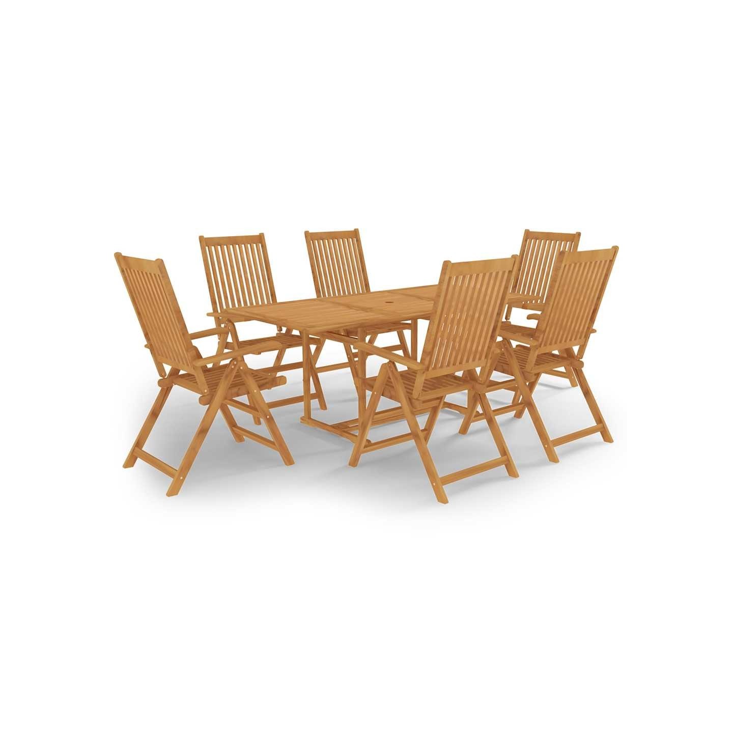 Ensemble à manger de jardin 7 pcs Bois de teck massif