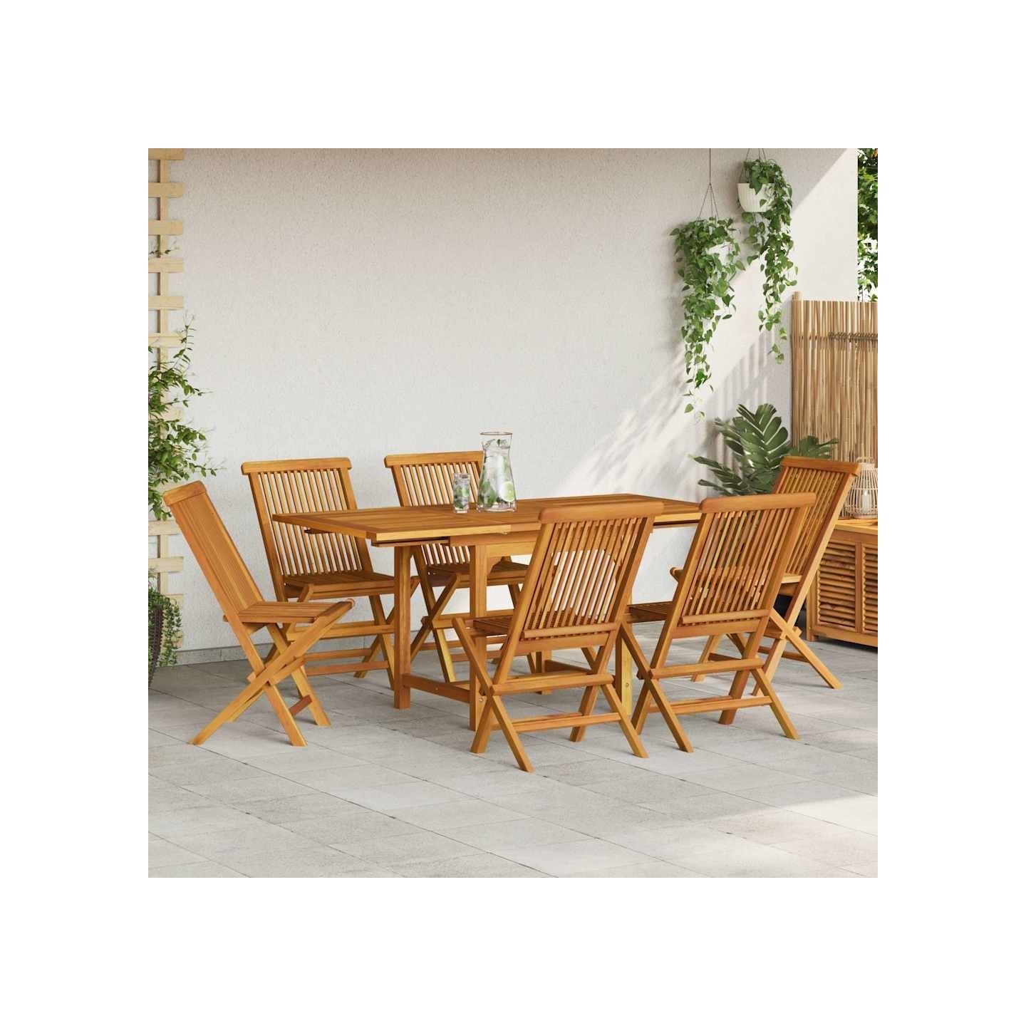 Ensemble à manger de jardin 7 pcs Bois de teck massif