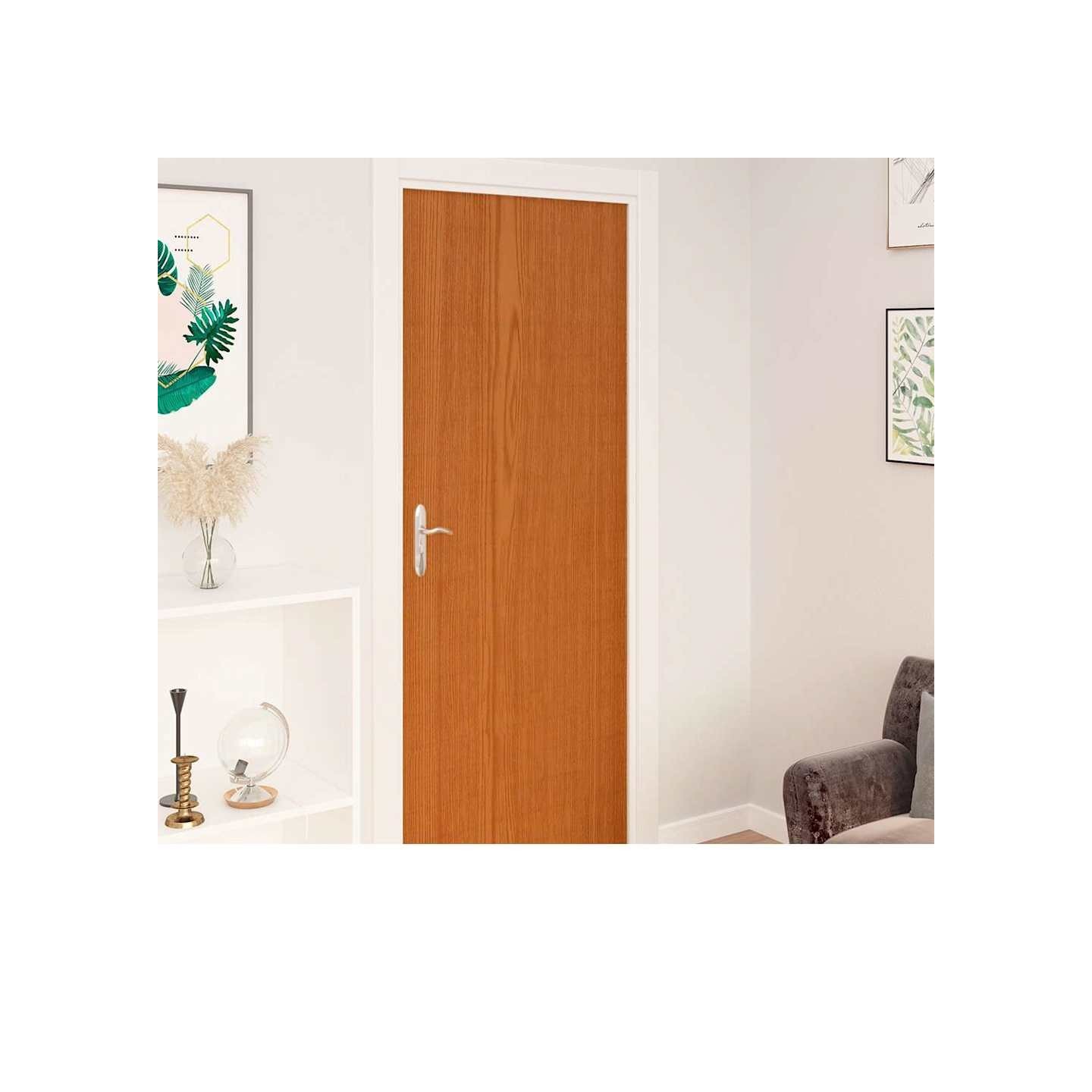 Films autoadhésifs pour portes 4 pcs Chêne clair 210x90 cm PVC