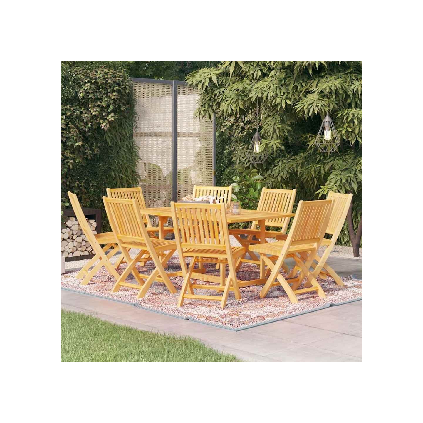 Ensemble à manger de jardin 9 pcs Bois de teck massif