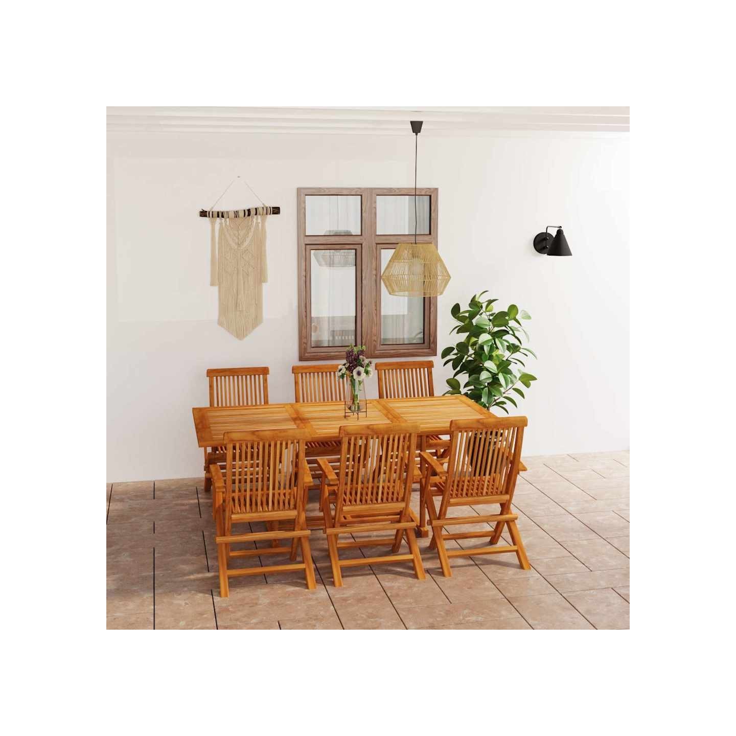 Ensemble à manger de jardin 7 pcs Bois de teck massif