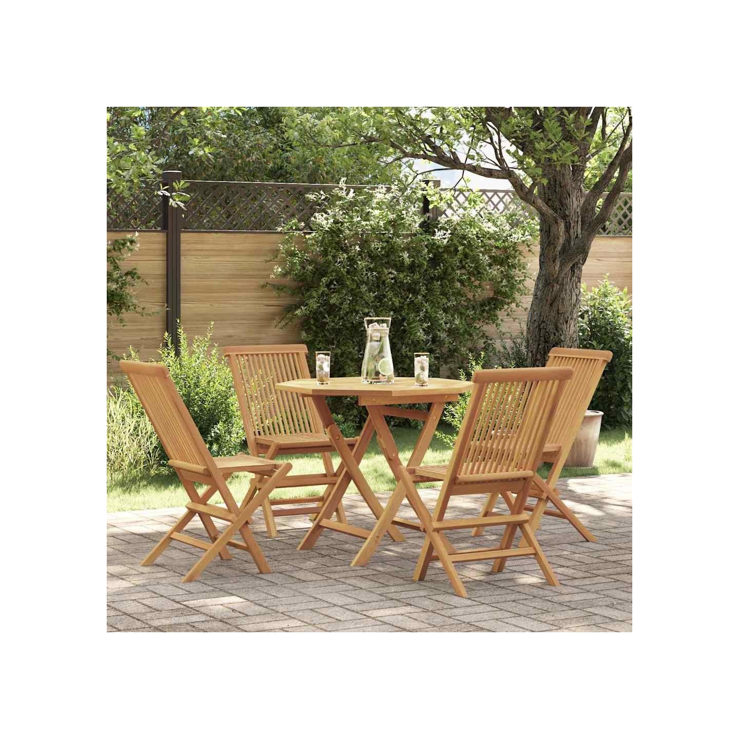 Ensemble à manger de jardin 5 pcs Bois de teck massif
