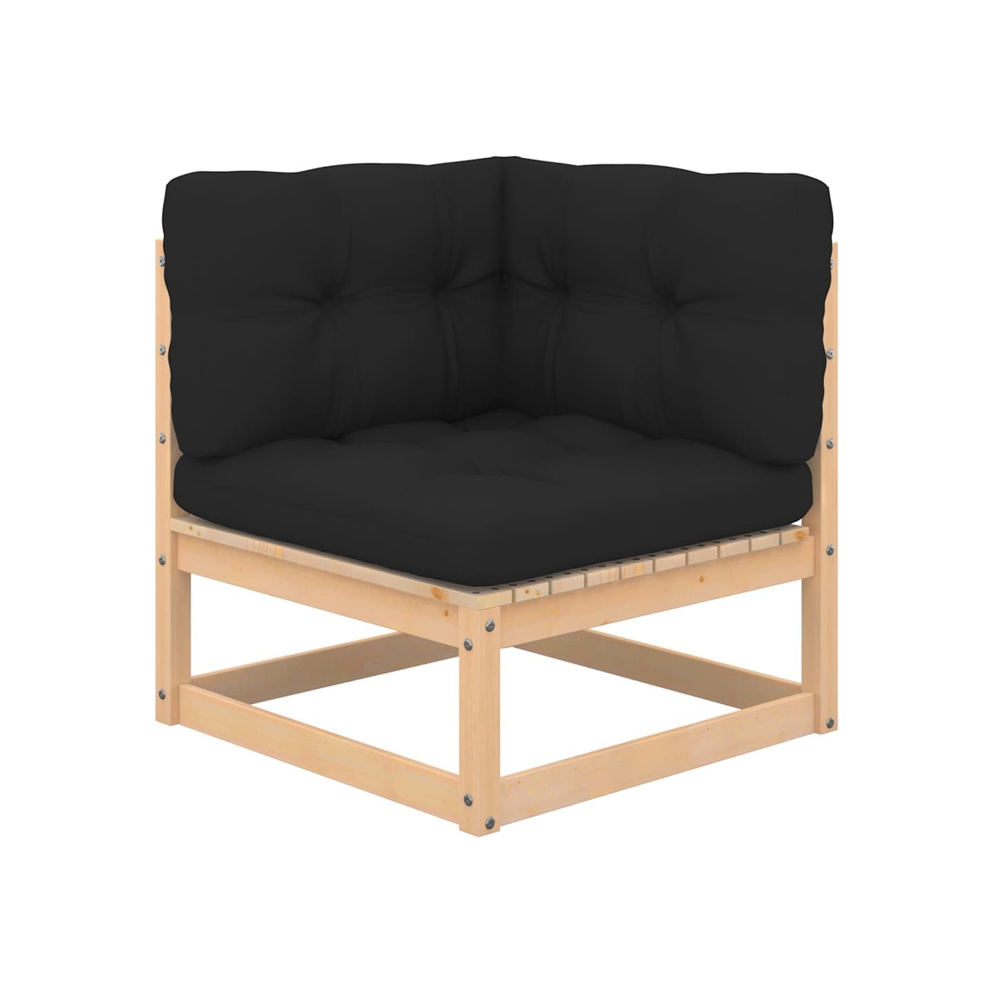 Canapés d'angle de jardin avec coussins 2 pcs Pin massif