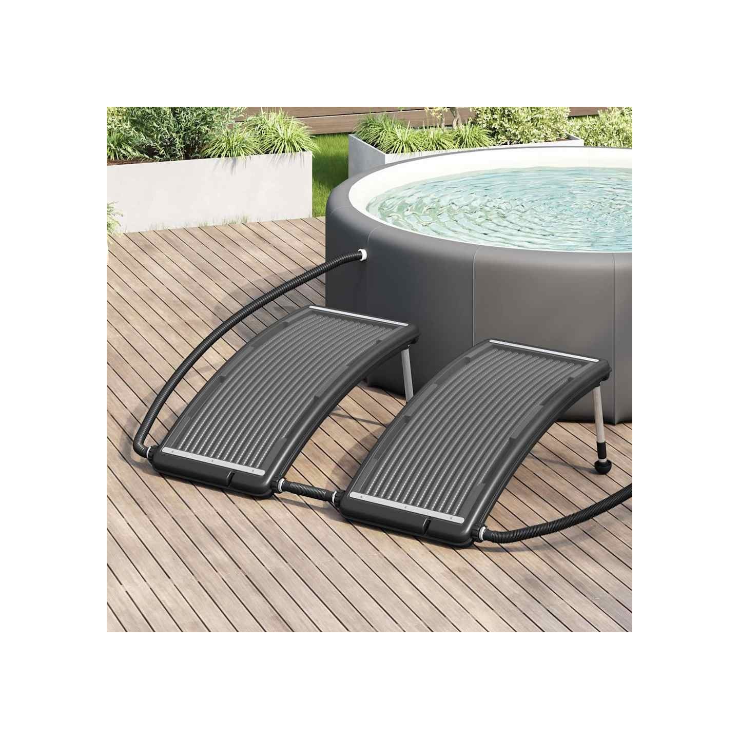 Panneaux de chauffage solaire de piscine courbés 2 pcs 110x65cm