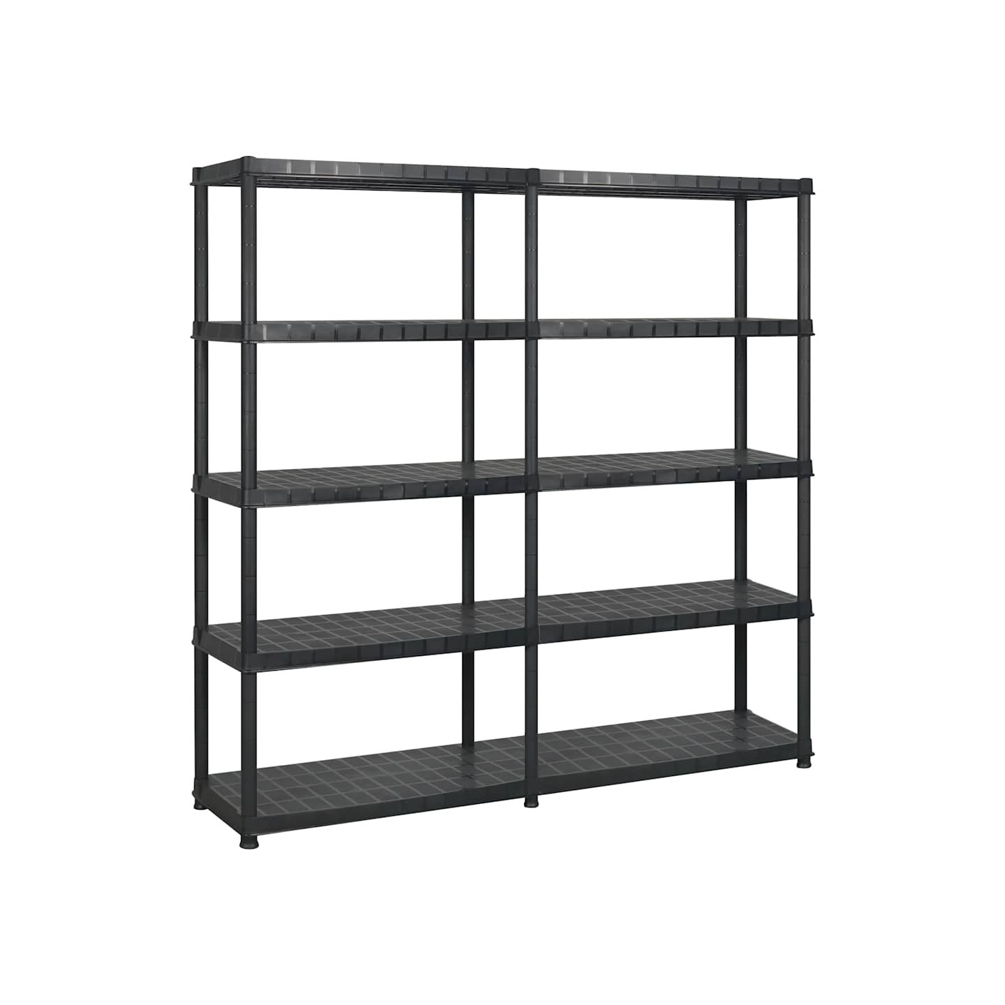 Étagère de rangement à 5 niveaux Noir 183x45,7x185 cm Plastique