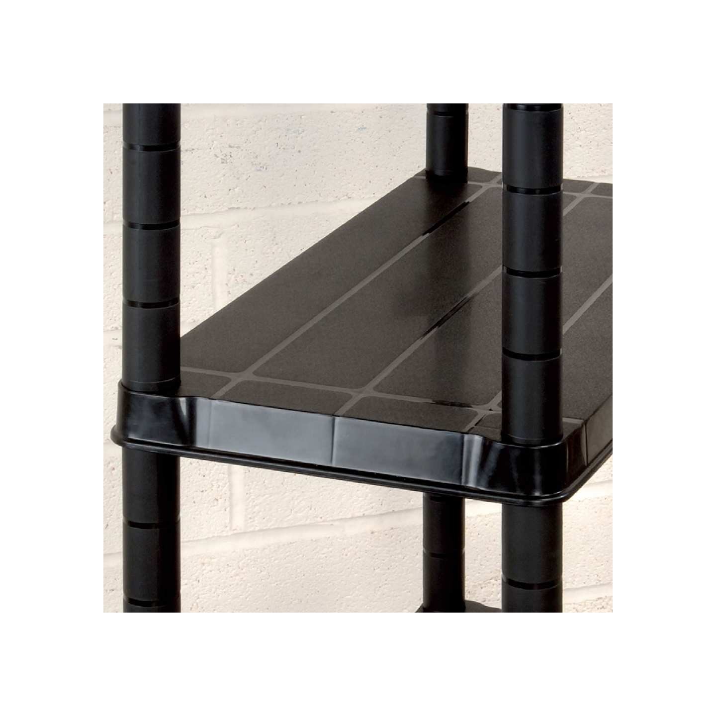 Étagère de rangement à 4 niveaux Noir 244x30,5x130 cm Plastique