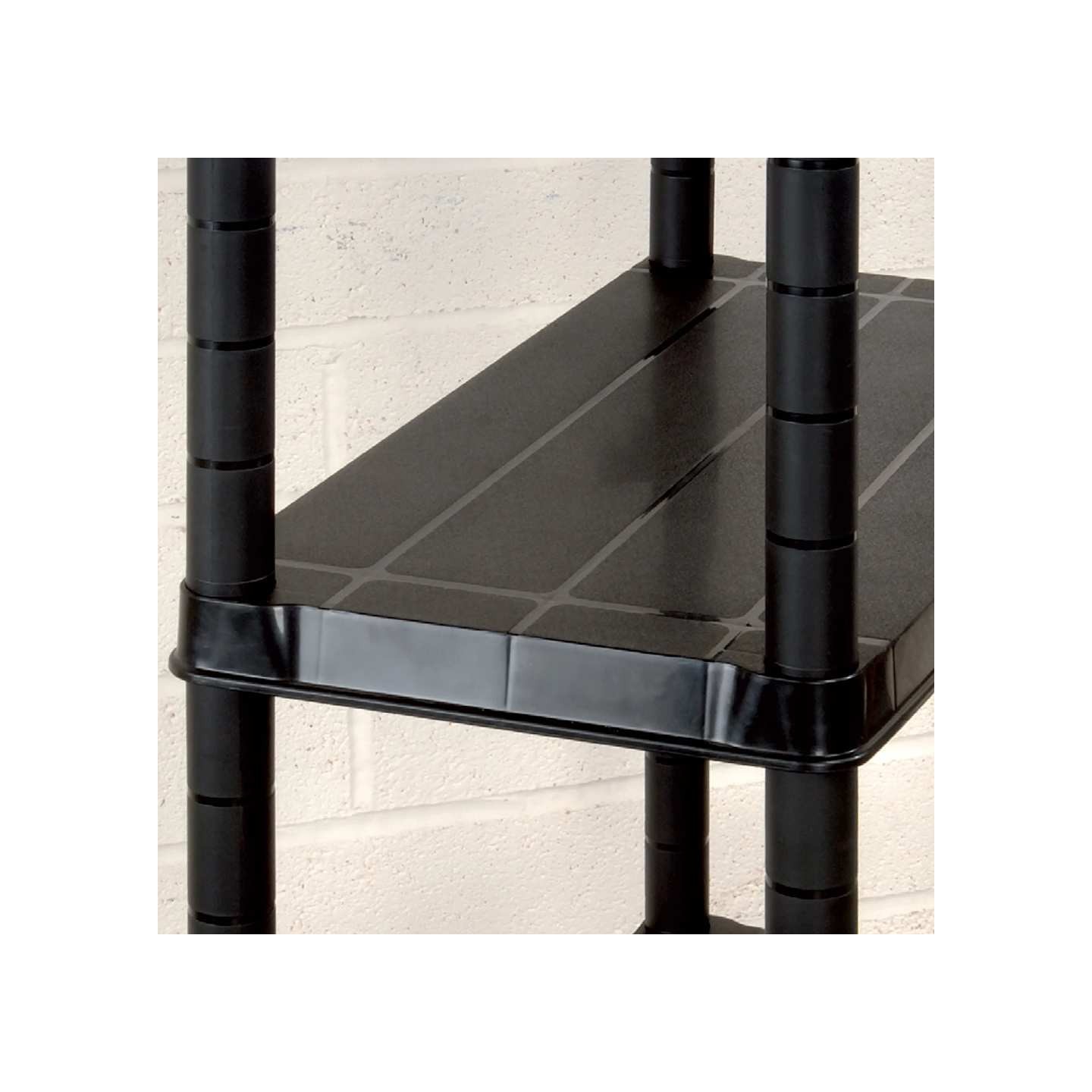 Étagère de rangement à 4 niveaux Noir 183x30,5x130 cm Plastique