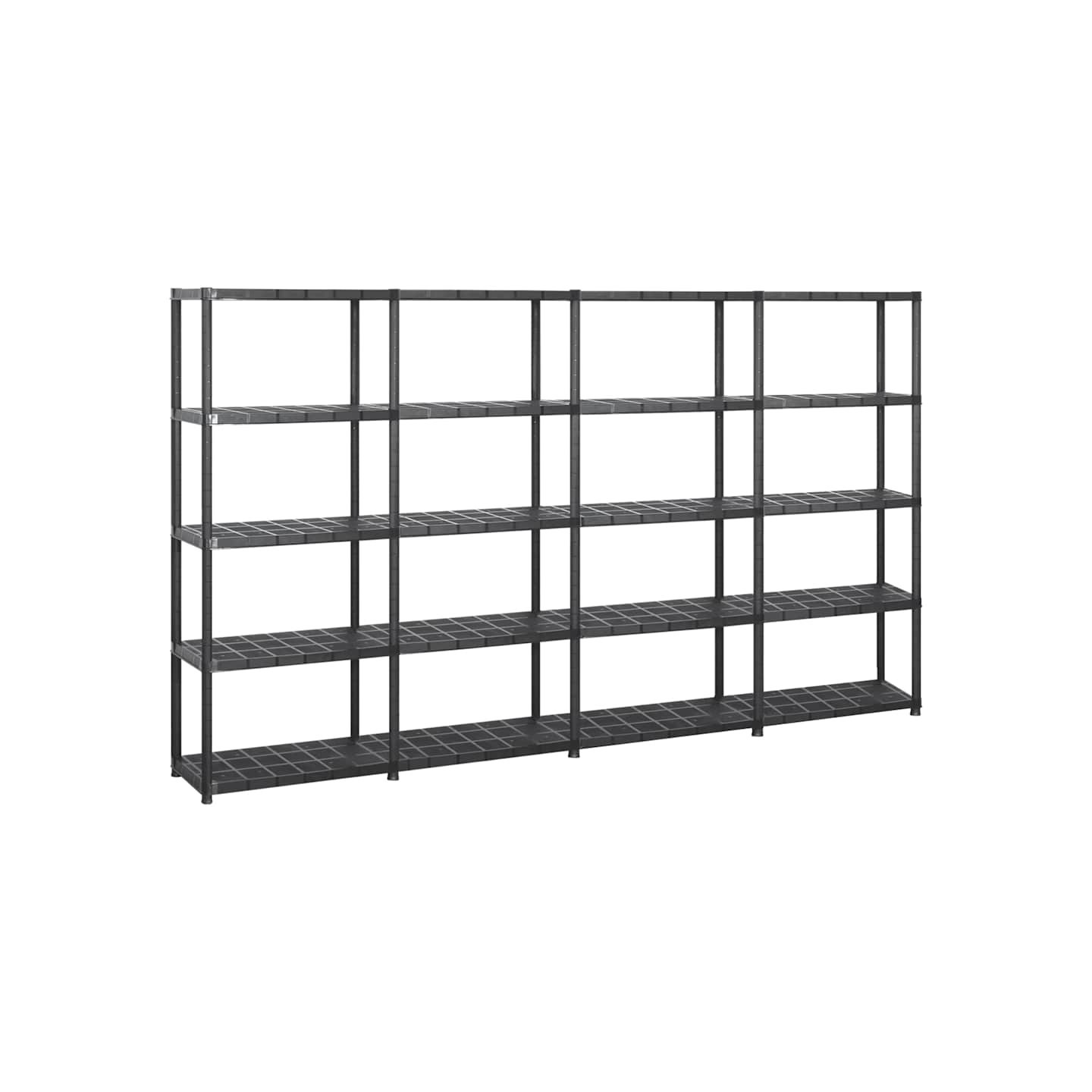 Étagère de rangement à 5 niveaux Noir 284x38x170 cm Plastique