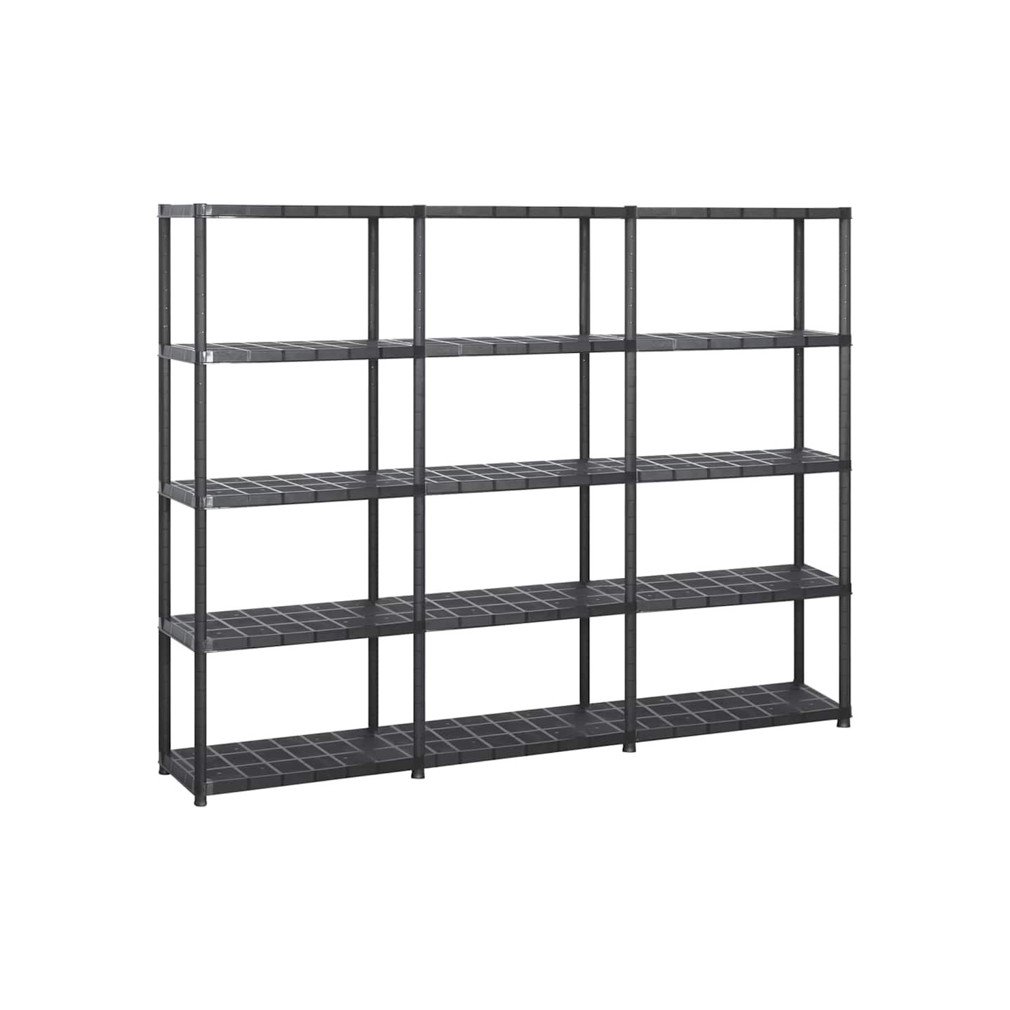 Étagère de rangement à 5 niveaux Noir 213x38x170 cm Plastique