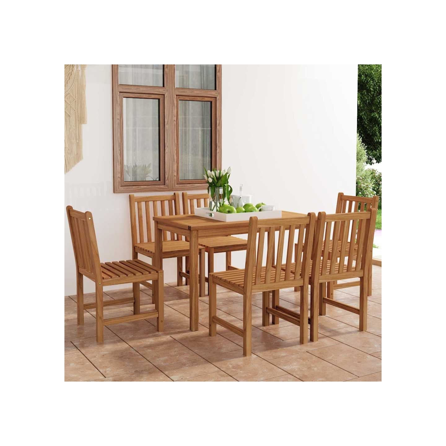 Ensemble de salle à manger de jardin 7 pcs 120x70cm teck massif