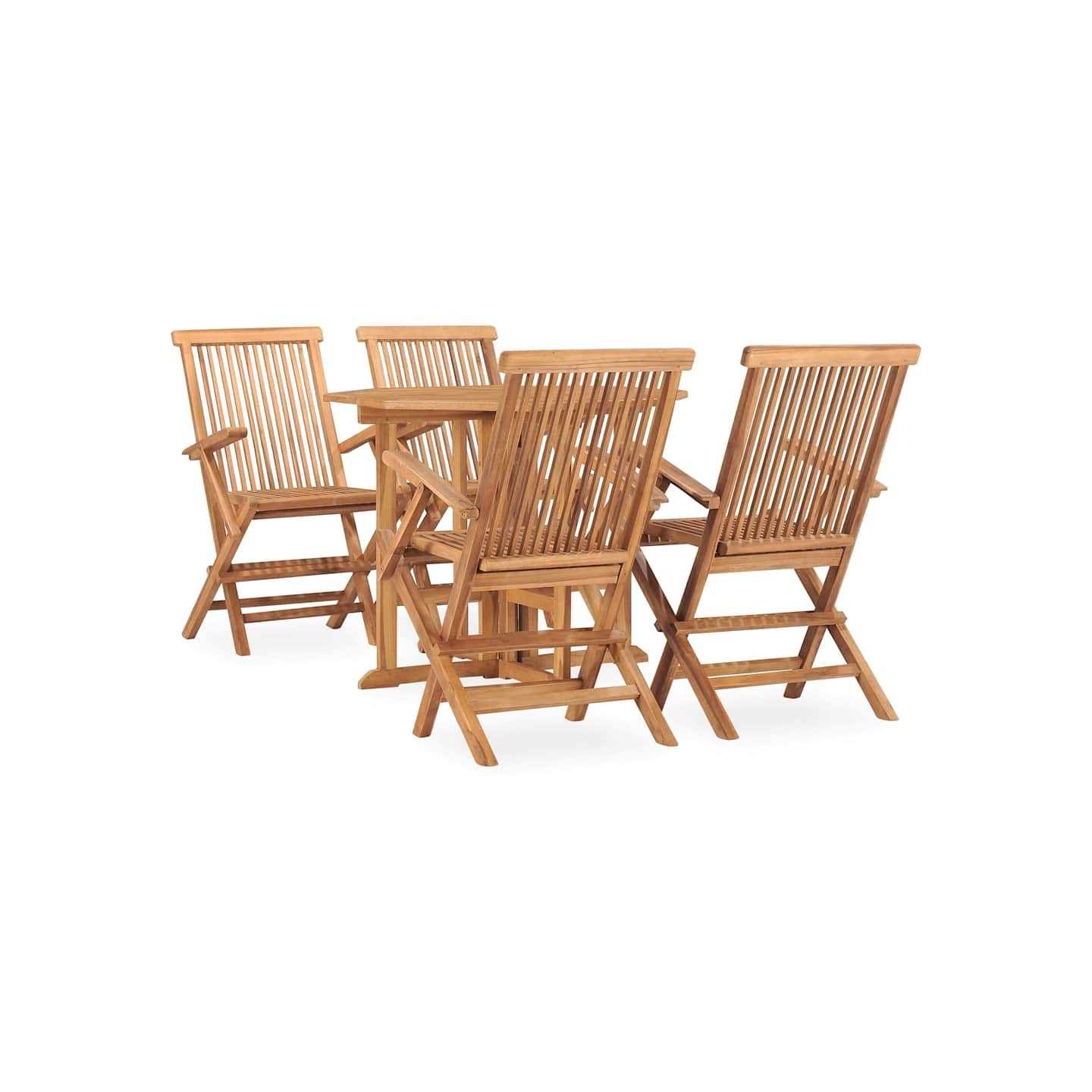 Ensemble à manger d'extérieur pliable 5 pcs Bois solide de teck