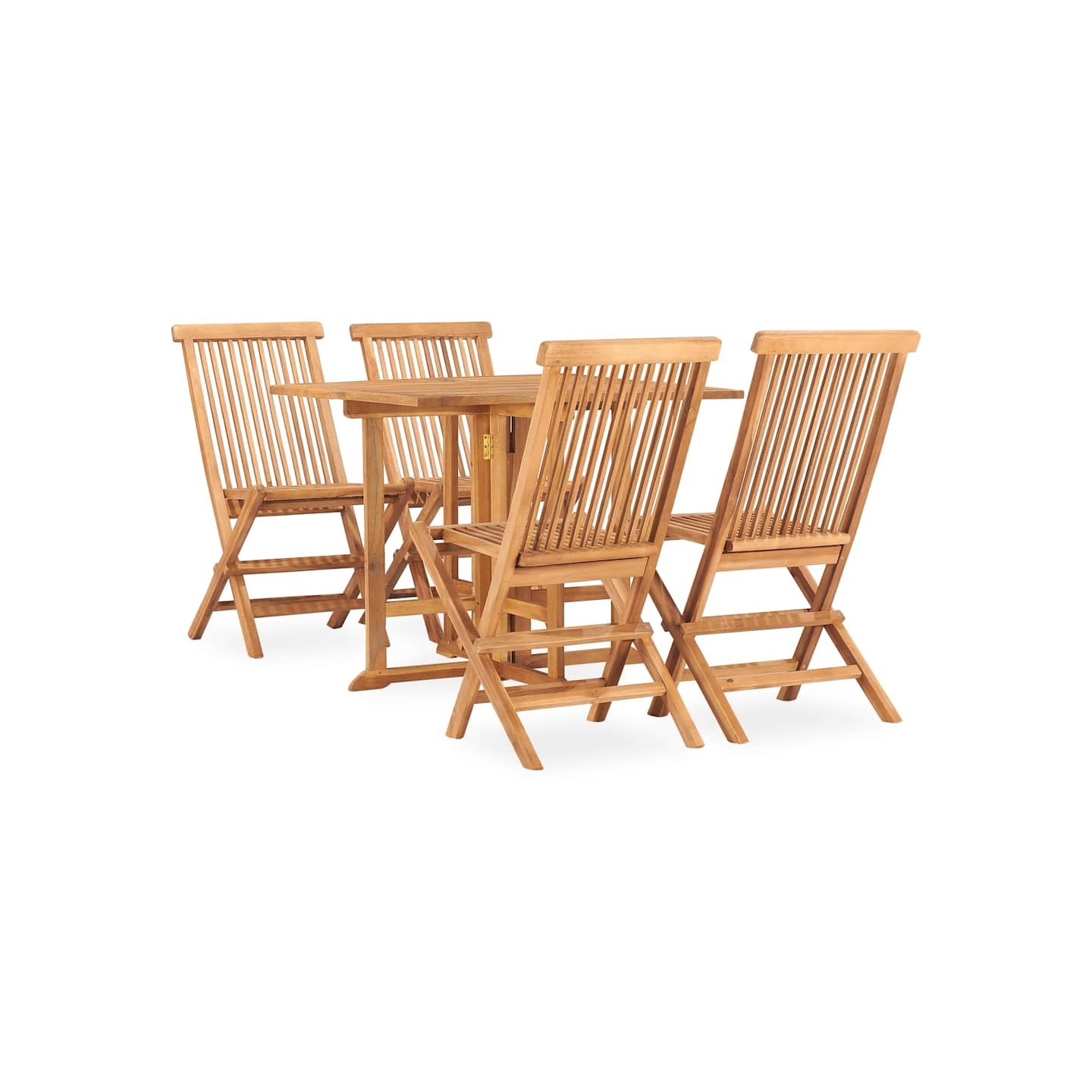 Ensemble à manger d'extérieur pliable 5 pcs Bois solide de teck
