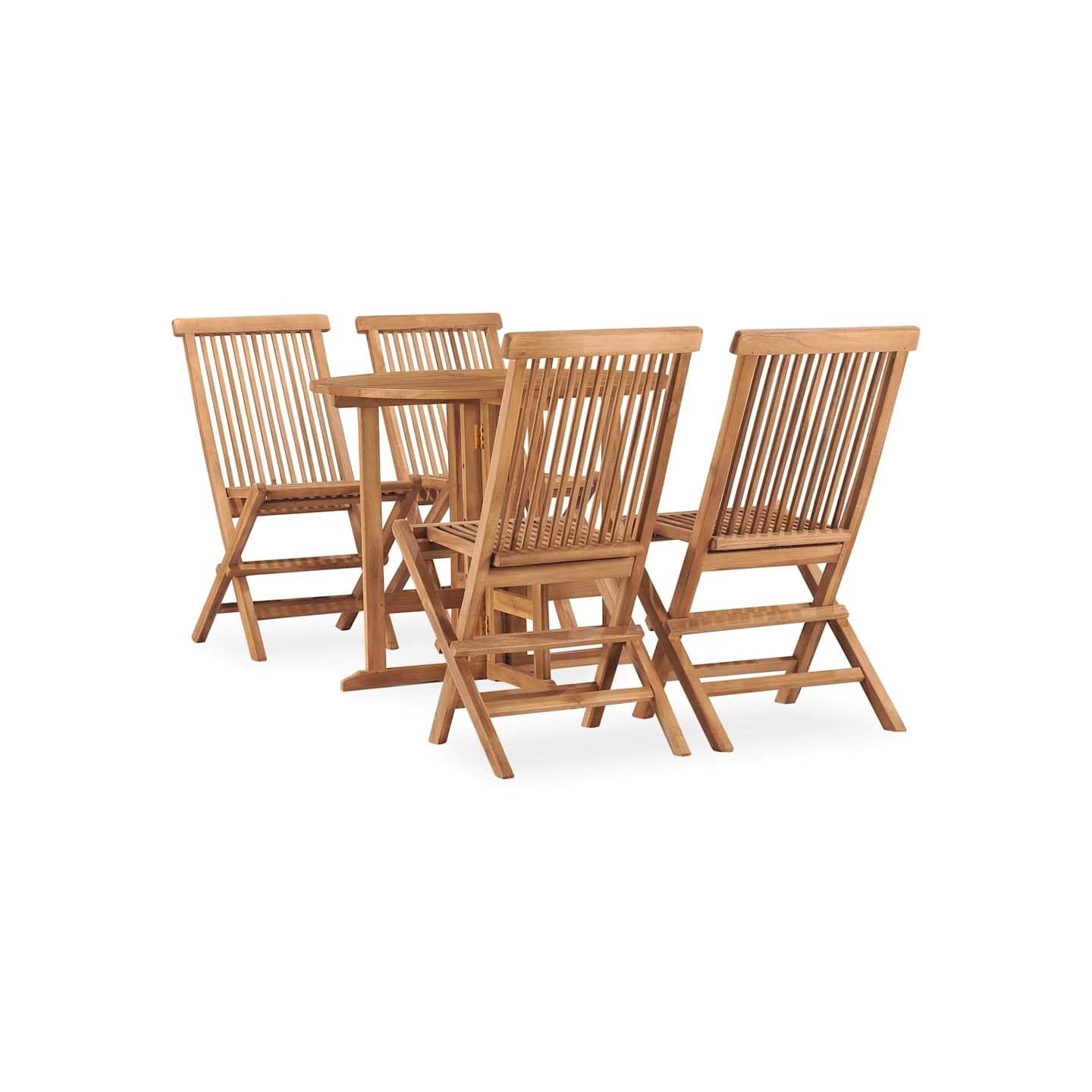 Ensemble à manger d'extérieur pliable 5 pcs Bois solide de teck