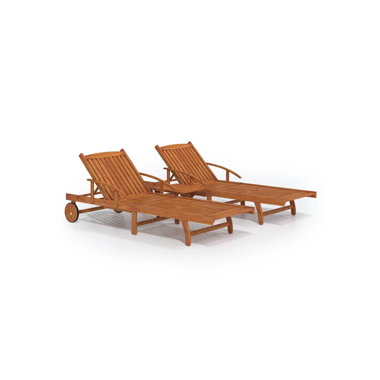 Ensemble de chaises longues lot de 2 table Bois acacia massif