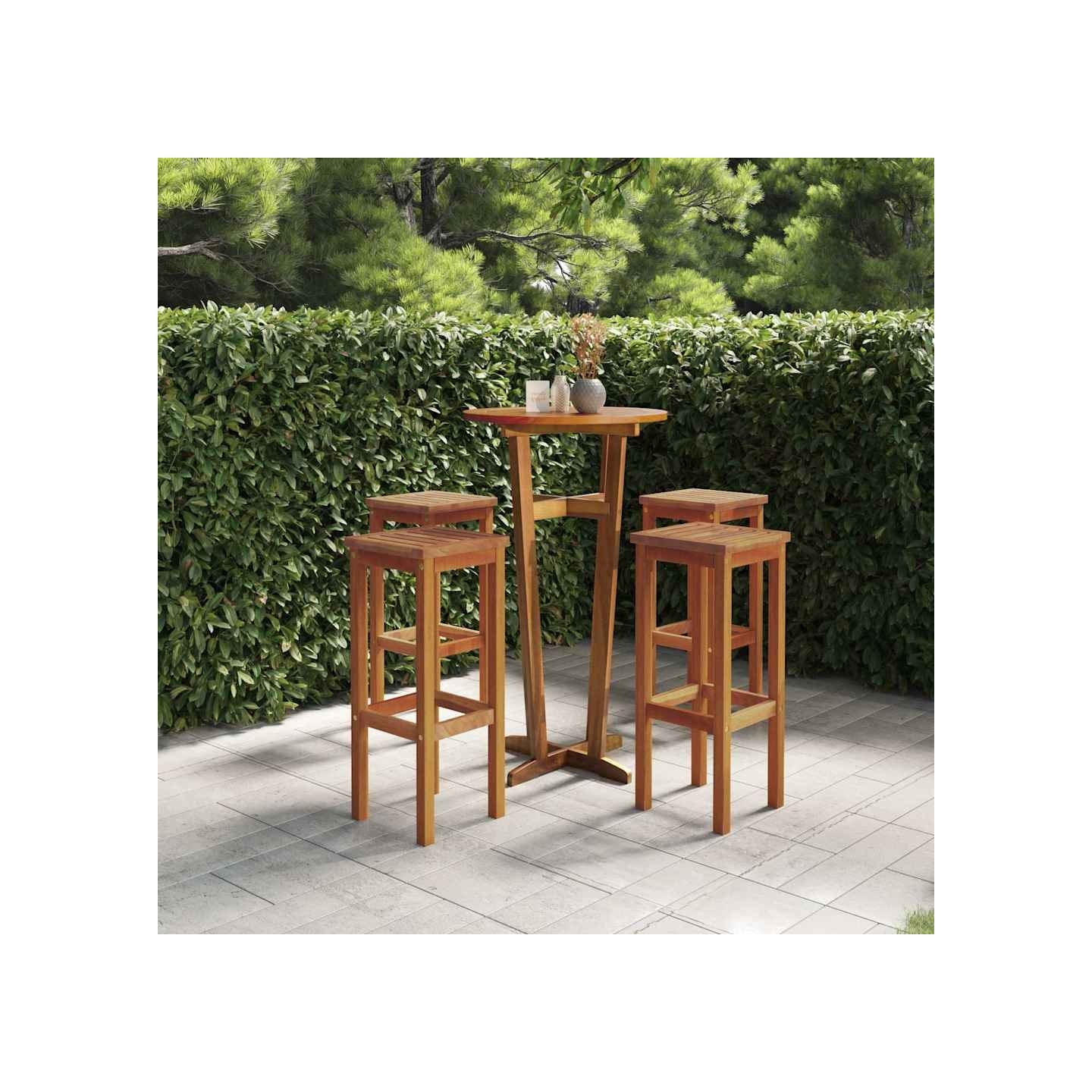 Tabourets de bar lot de 4 bois massif d'acacia