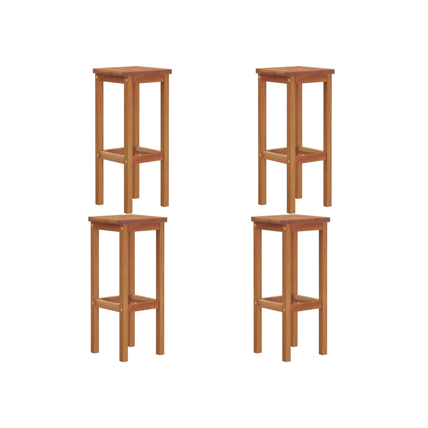 Tabourets de bar lot de 4 bois massif d'acacia