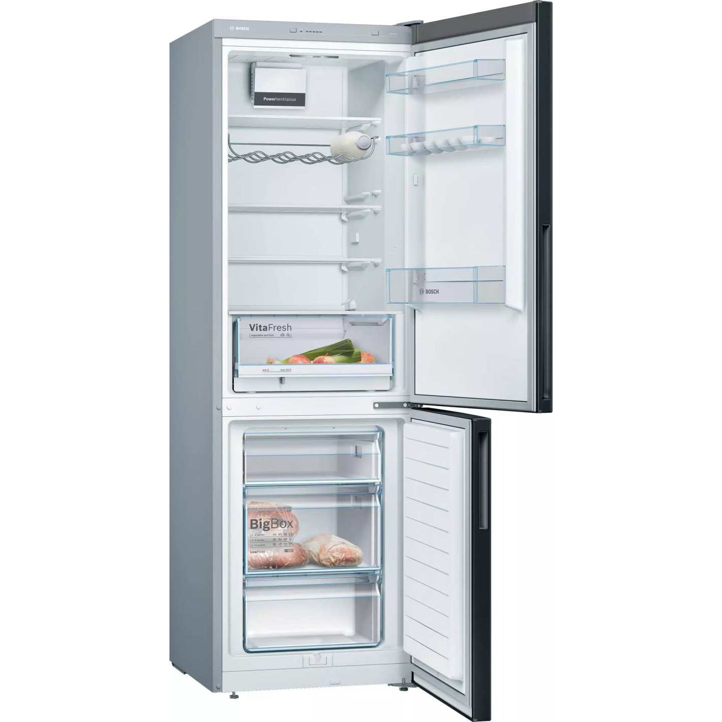 Frigo combiné Bosch Série 4 KGV36VBEAS 308 L verre noir | Nimestore