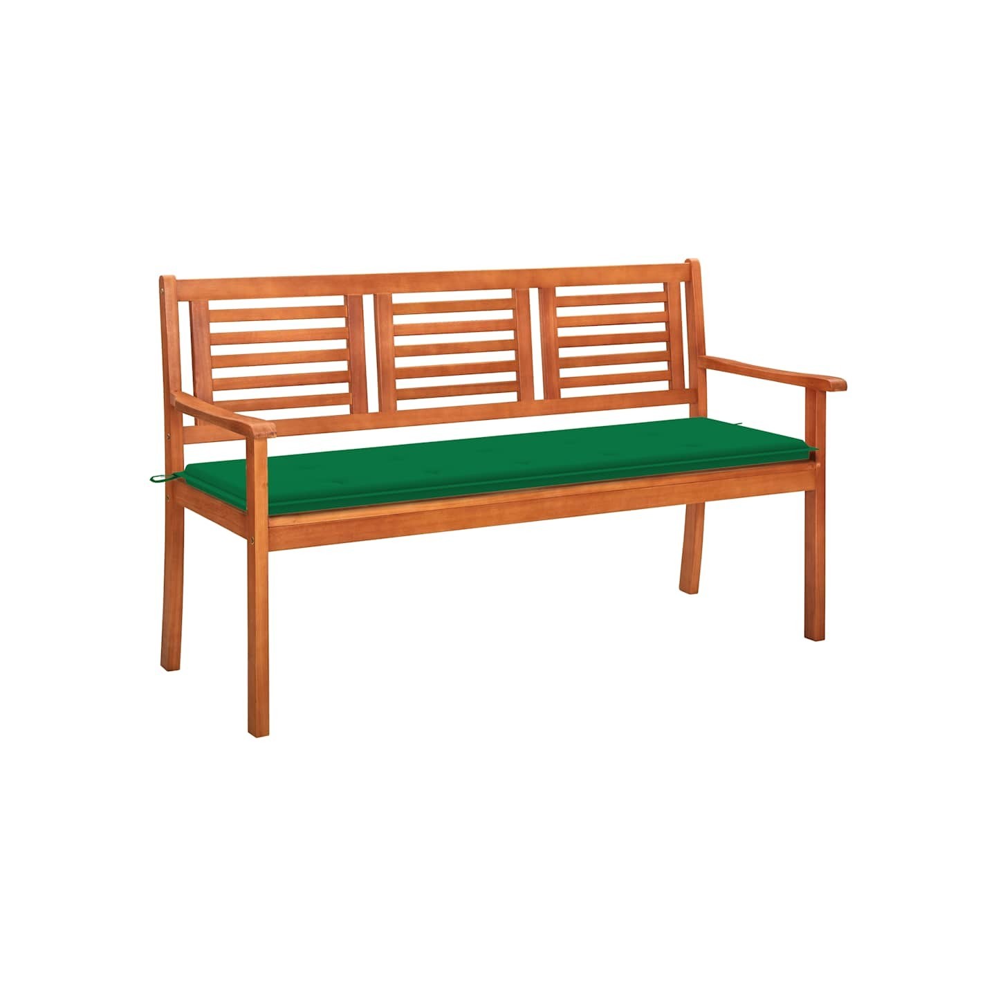 Banc de jardin 3 places avec coussin 150 cm Bois d'eucalyptus