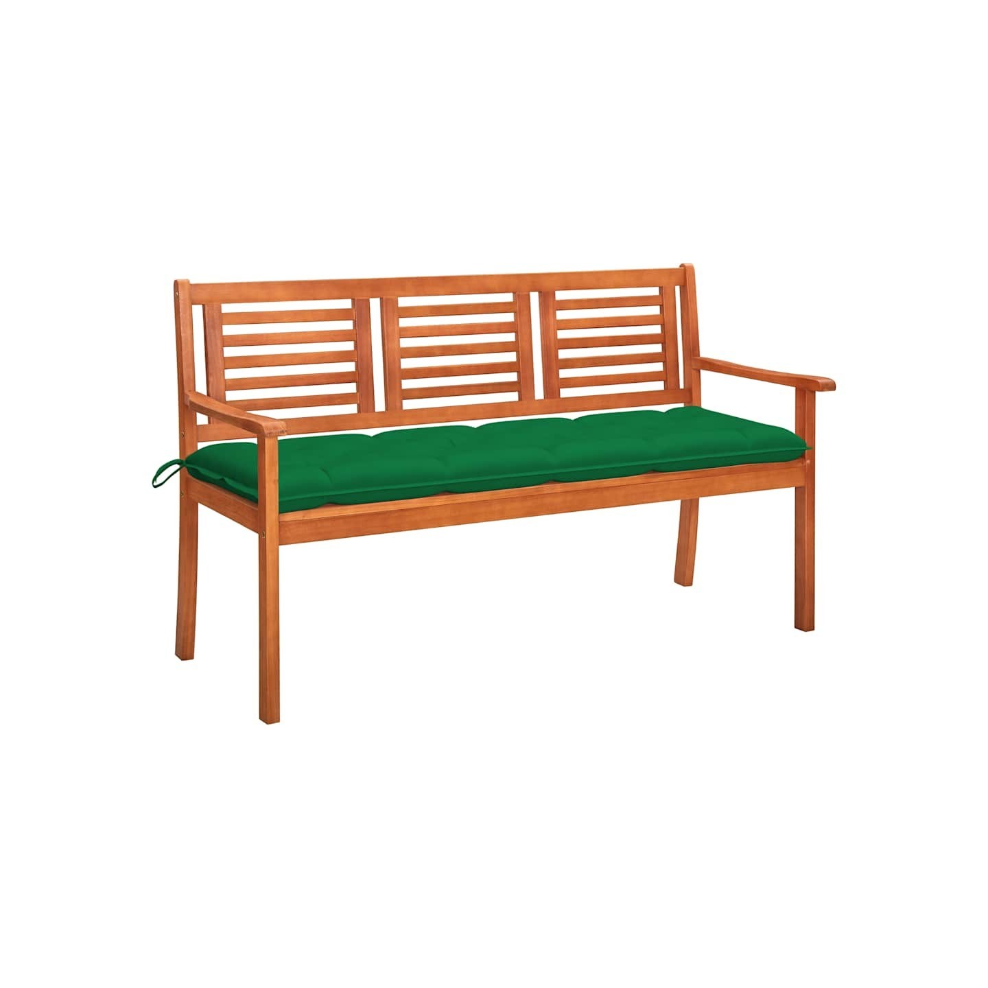 Banc de jardin 3 places avec coussin 150 cm Bois d'eucalyptus
