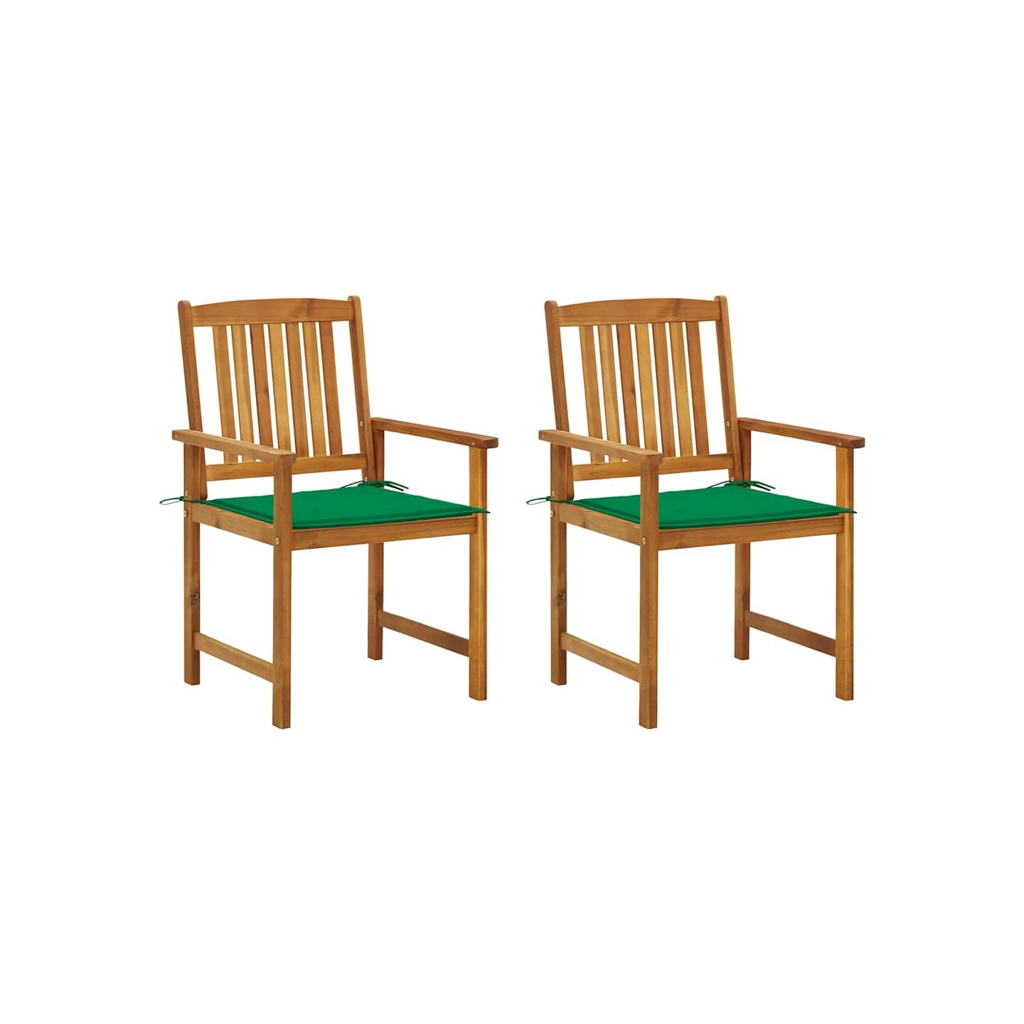 Chaises de jardin avec coussins lot de 2 Bois d'acacia massif